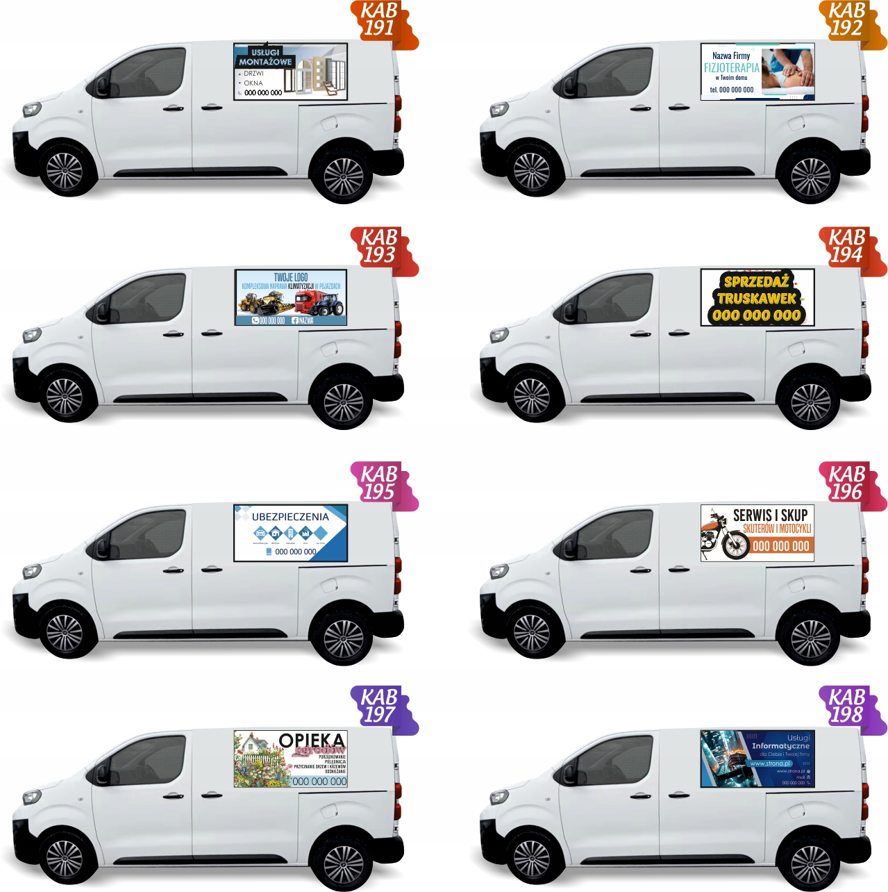 Reklama Naklejka na samochód 0,5 m2 MEBLE NA WYNAJEM TWOJA REKLAMA