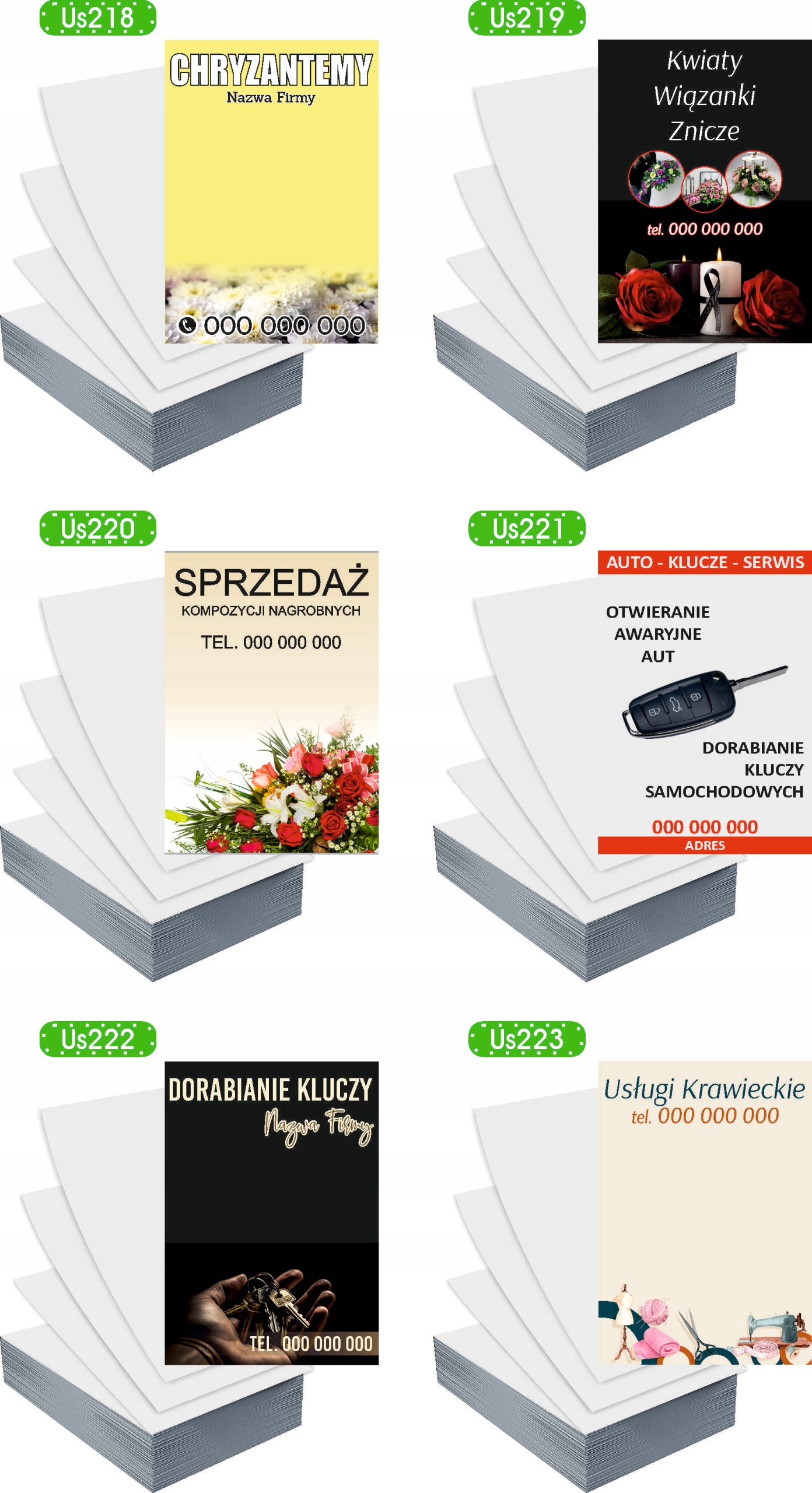 Ulotki A5 5000szt reklamowe firmowe różne wzory KOMPOZYCJE NAGROBNE