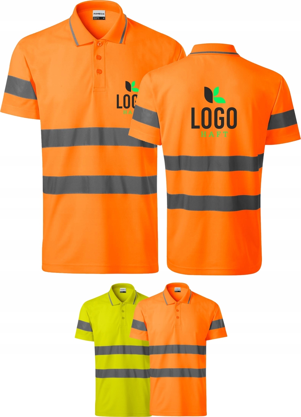 KOSZULKA POLO BHP ODBLASKOWA ROBOCZA Z LOGO x5