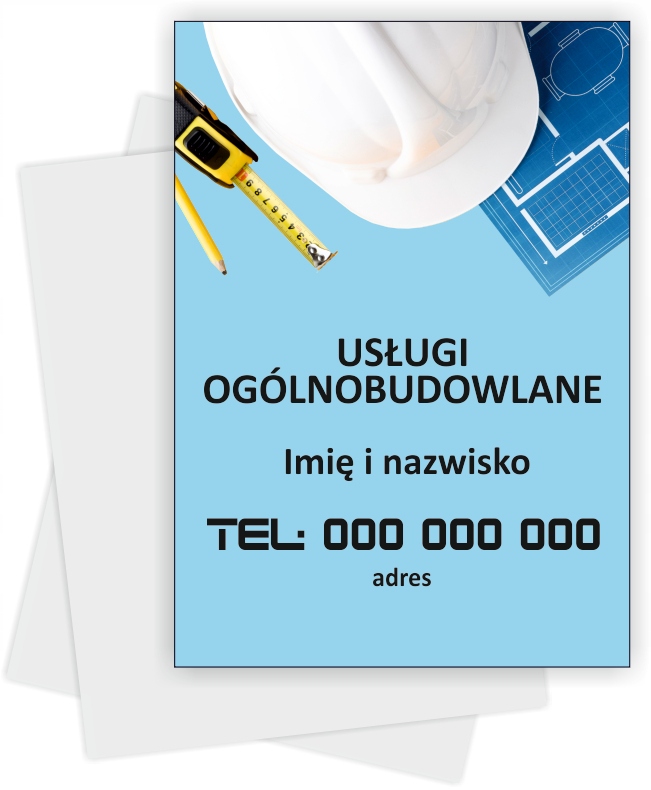 Ulotki A4 reklamowe firmowe 5000 szt różne wzory USŁUGI BUDOWLANE