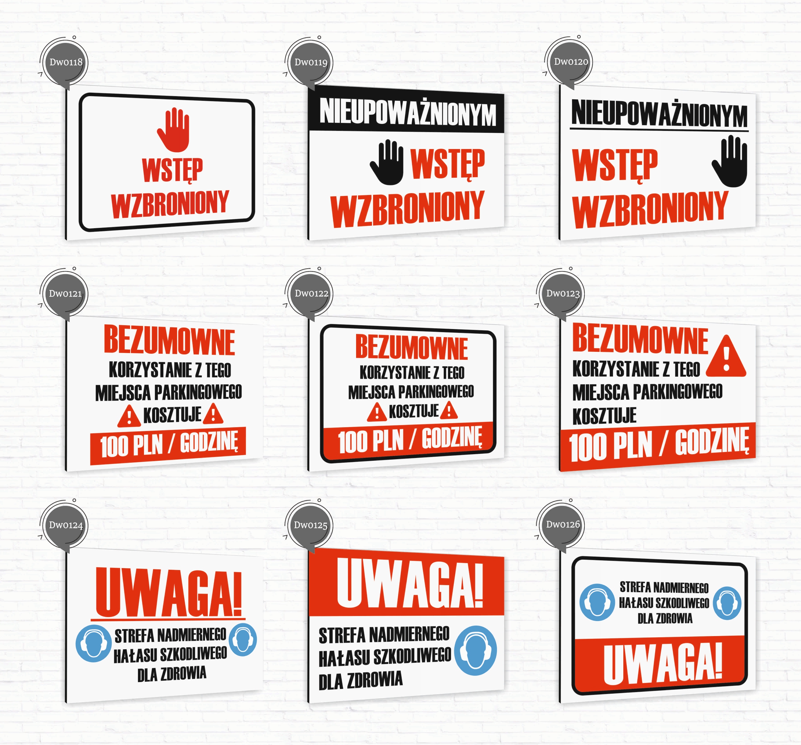 Tabliczka znak informacyjny 40x30 Biała WSTĘP WZBRONIONY Dibond NADRUK UV