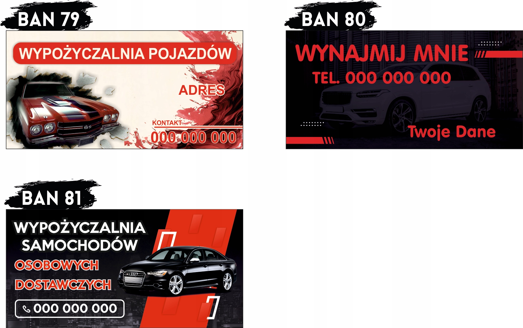 BANER OCZKOWANY reklamowy 100x50 cm różne wzory MECHANIK ELEKTRYK plandeka