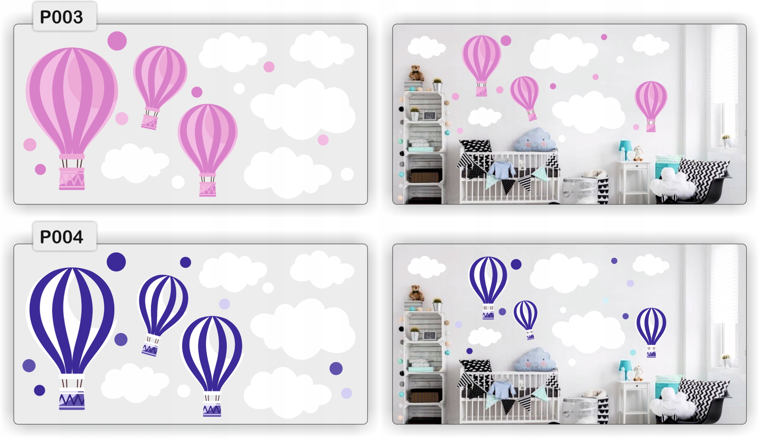 Naklejka ścienna dekoracyjna BALONIKI pastelove