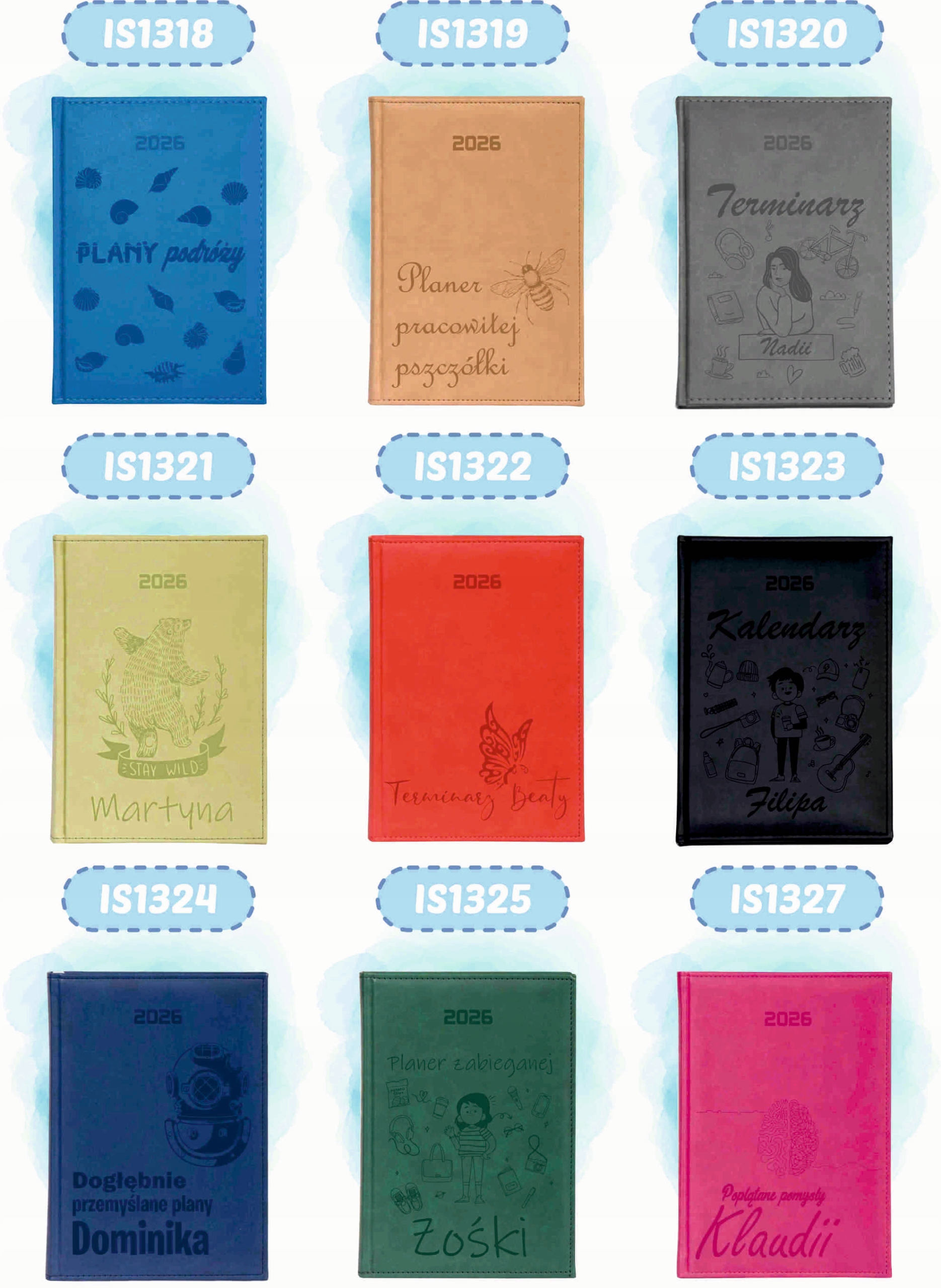 KALENDARZ A5 2026 KSIĄŻKOWY GRAWER PERSONALIZOWANY DUŻO WZORÓW + IMIĘ