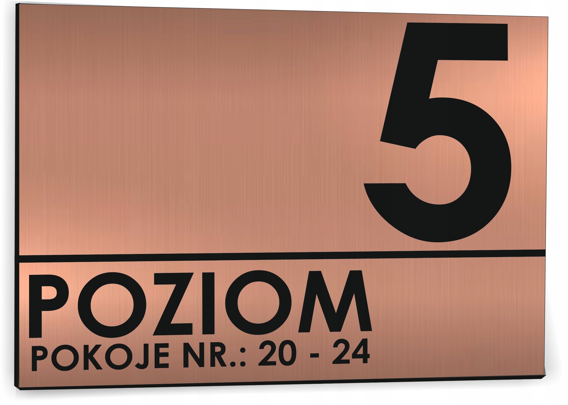 Tabliczka Tablica piętrowa dibond 30x20 cm NUMER POKOJI POZIOMU