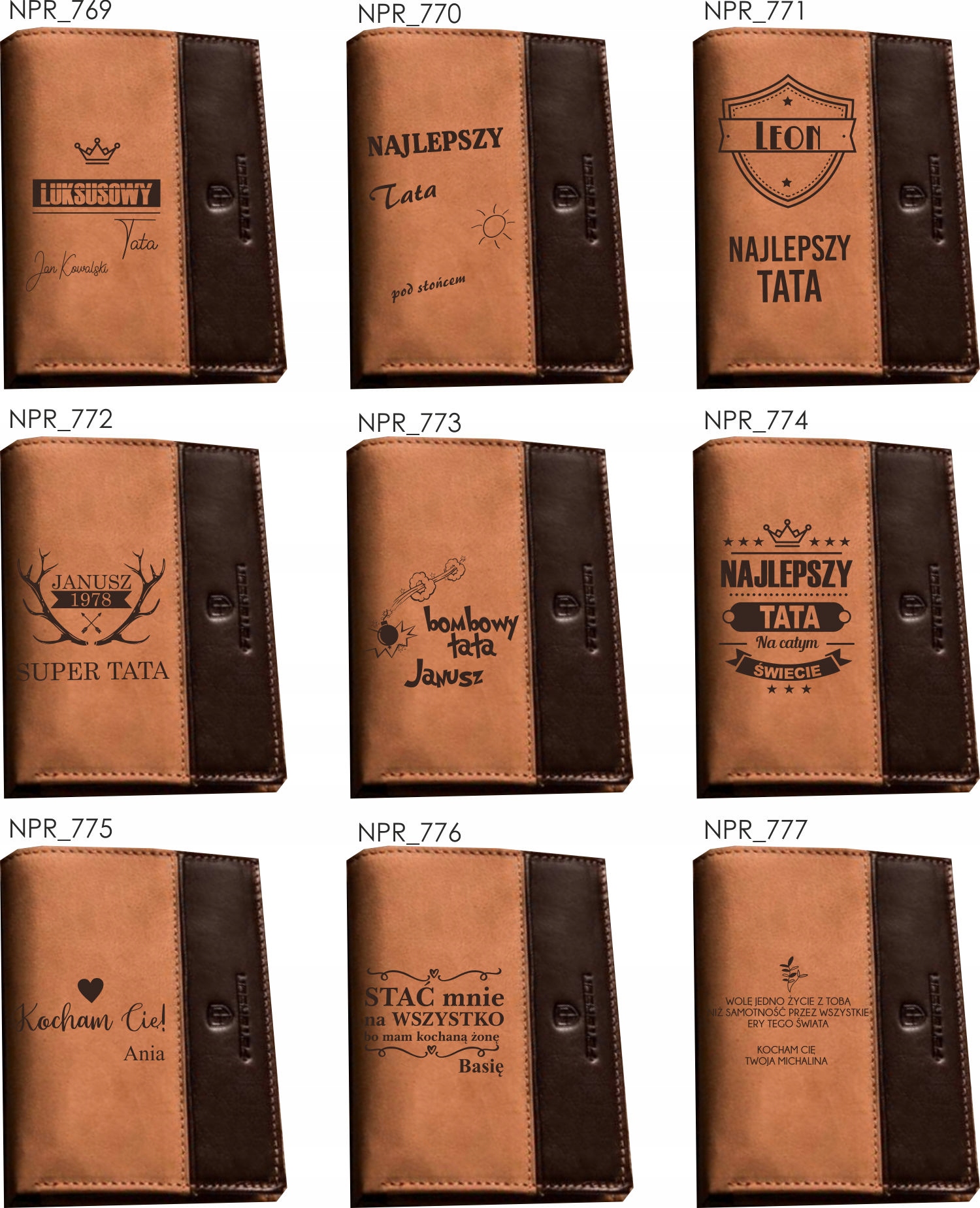 Portfel grawerowany portfele z grawerem TWÓJ TEKST