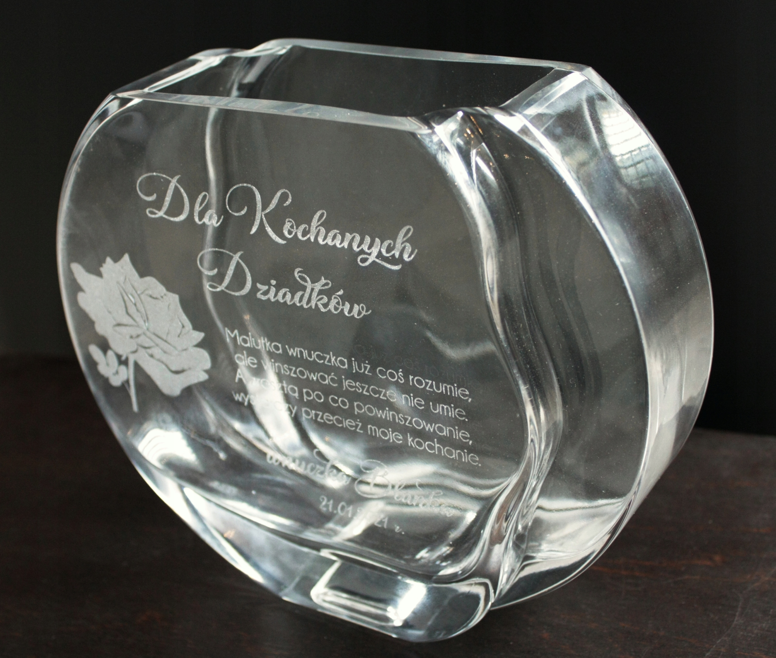 Wazon z grawer PREZENT dla dziewczyny żony