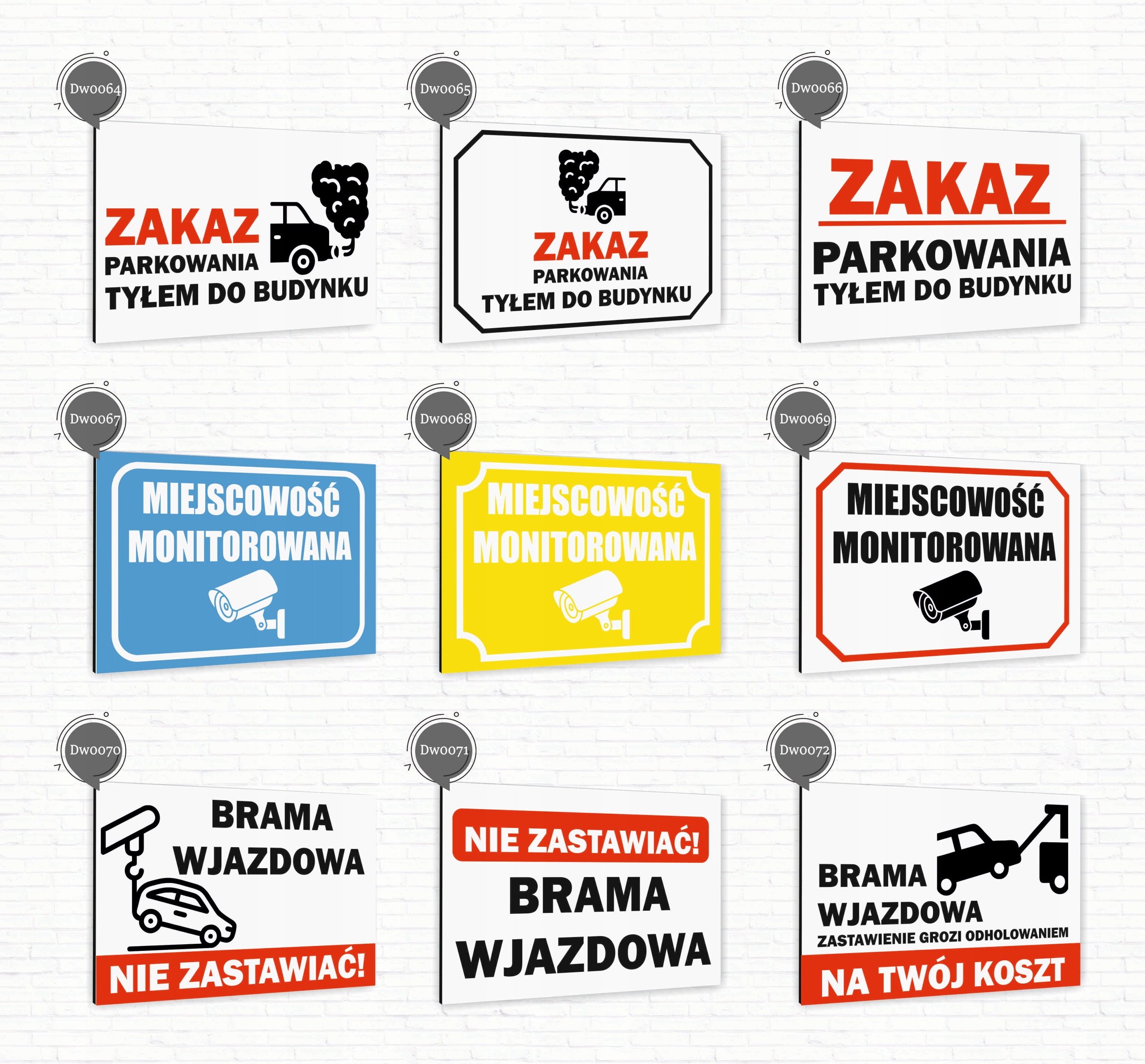 Tabliczka znak informacyjny 30x20 Biała PARKING Aluminiowa NADRUK UV