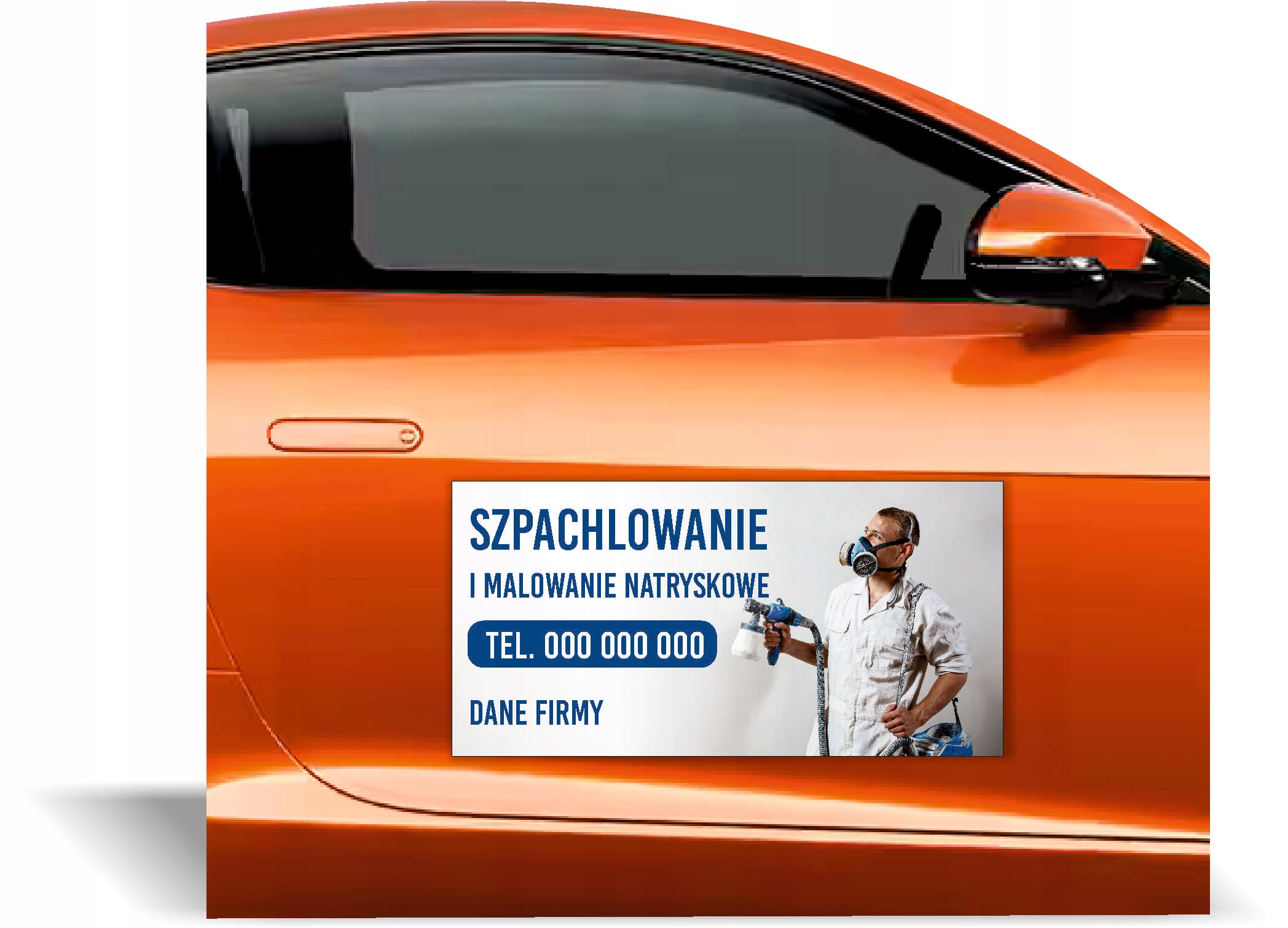 Magnes na samochód reklama magnetyczna 60x30 szpachlowanie natryskowe