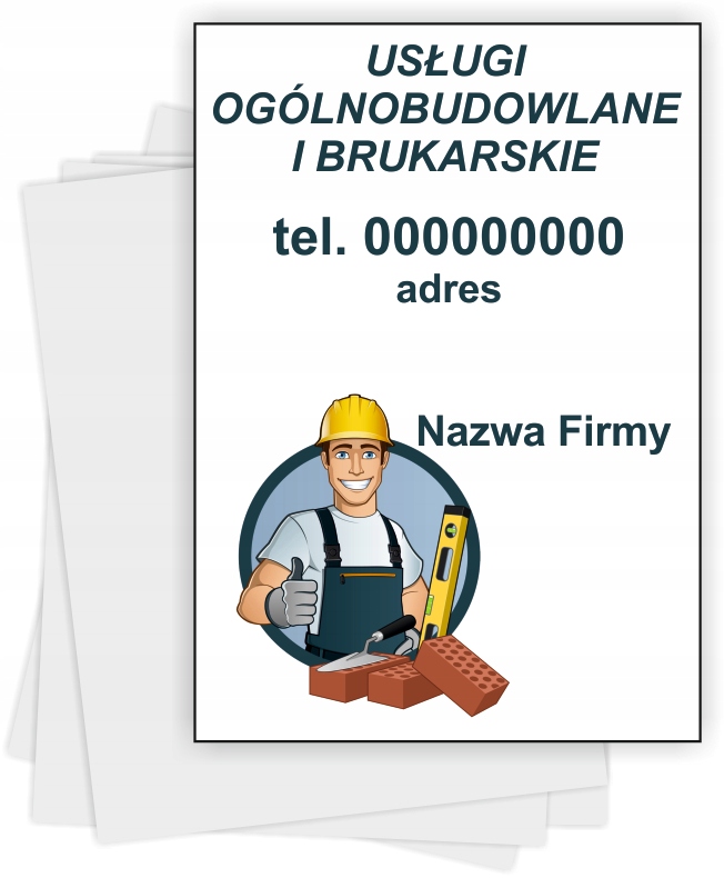 Ulotki A5 reklamowe firmowe 1000 szt dużo wzorów USŁUGI OGÓLNOBUDOWLANE