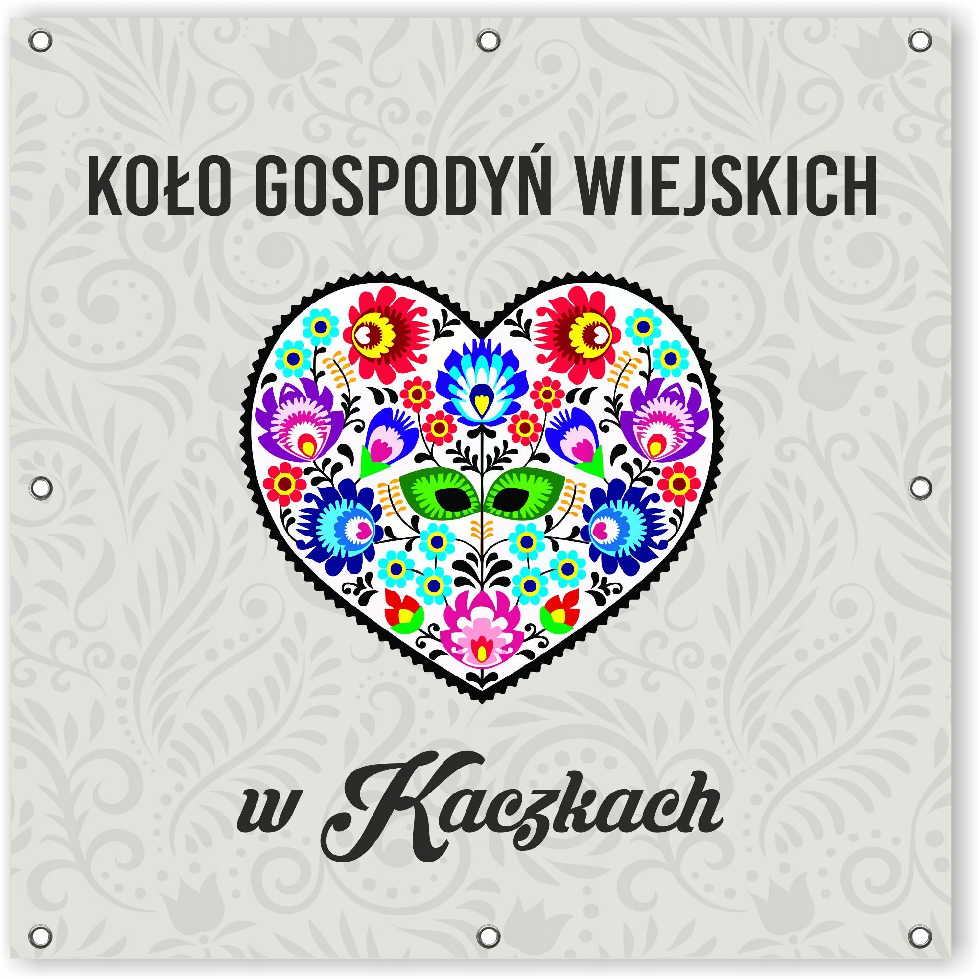 Baner Szyld z oczkami Logo Koło Gospodyń Wiejskich KGW Projekt GRATIS