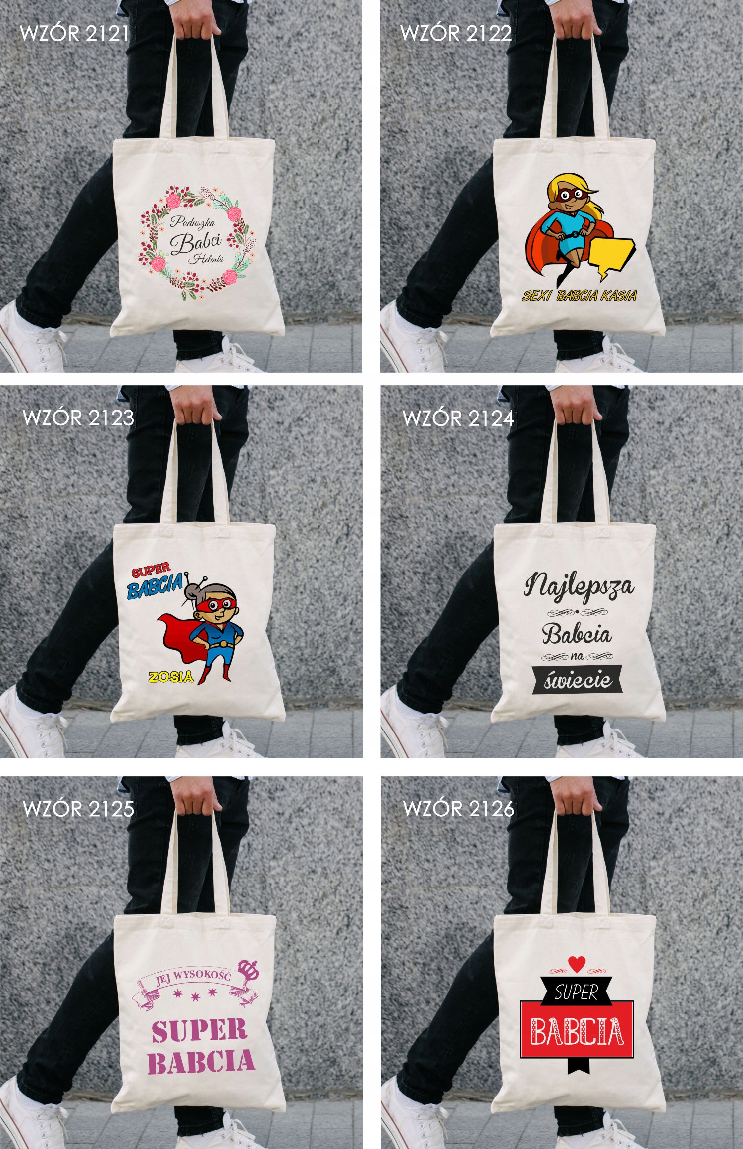 Eko Torba z nadrukiem PREZENT dla babci SUPER