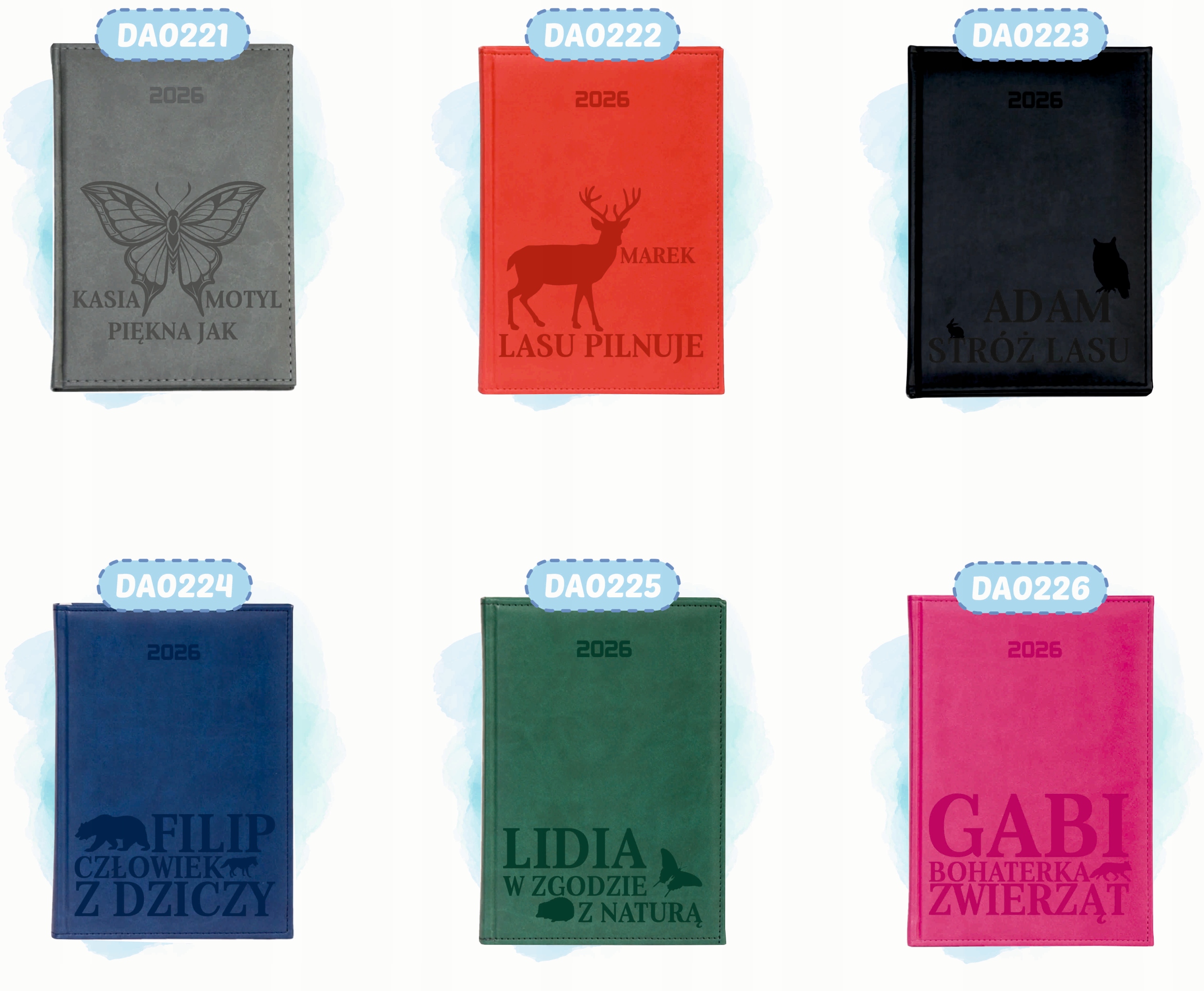 TERMINARZ A4 2026 Kalendarz dzienny personalizowany Planer z imieniem