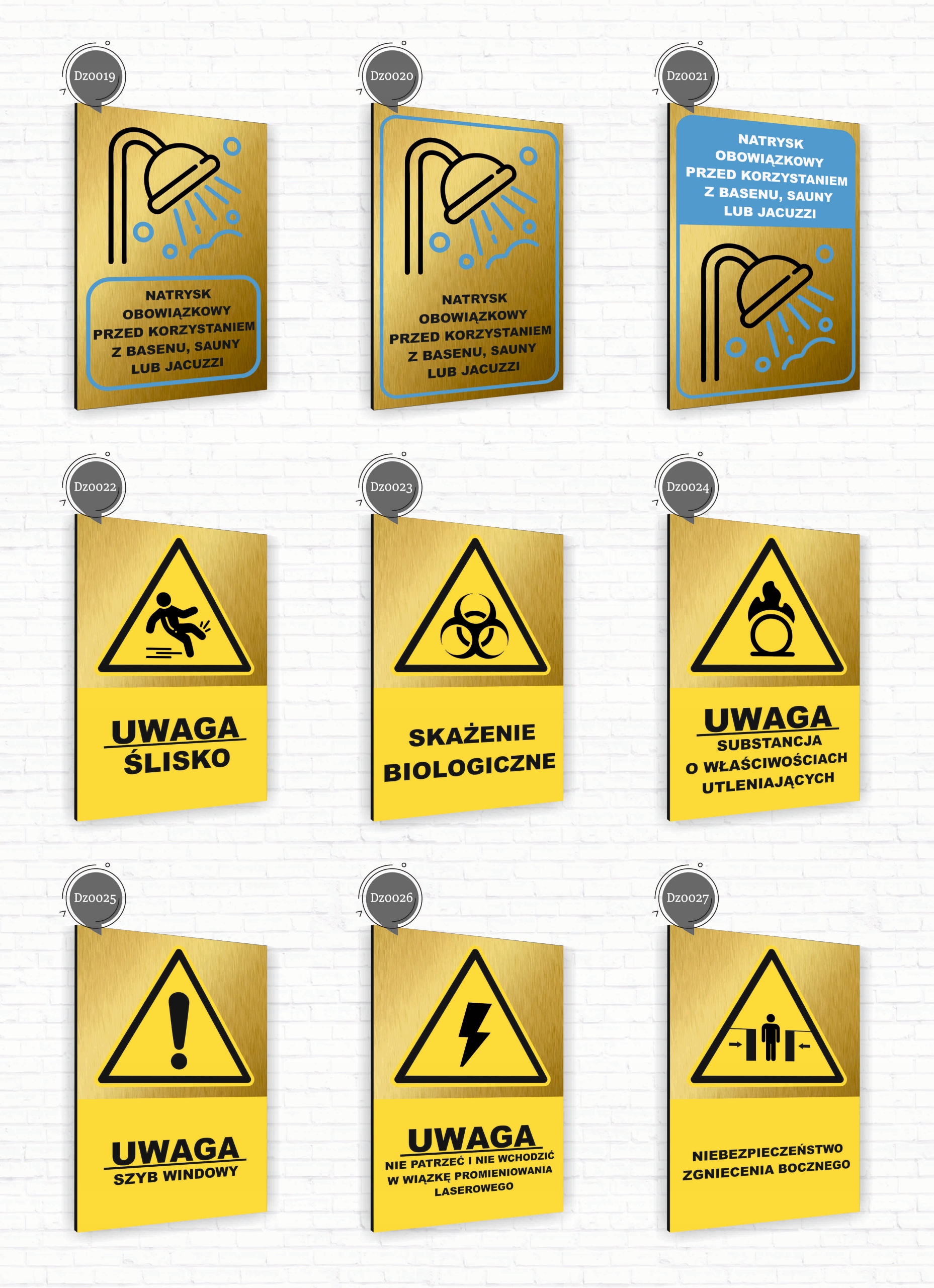 Tabliczka znak informacyjny 40x30 Złota NIE URUCHAMIAĆ Aluminiowa NADRUK UV