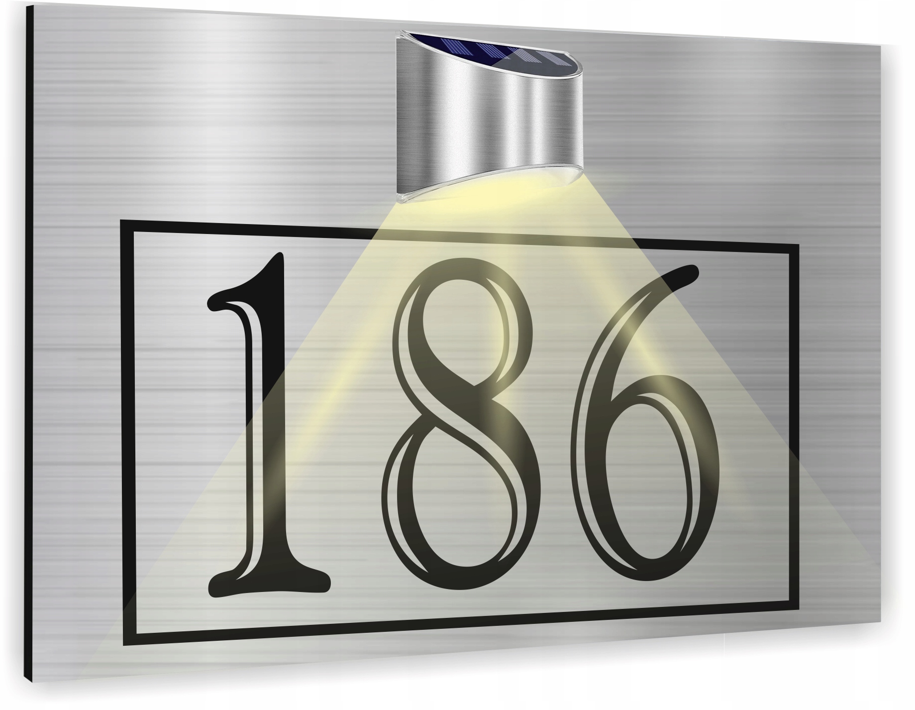 Podświetlany NUMER NA DOM Numer domu Tabliczka Adresowa CZUJNIK 40x30