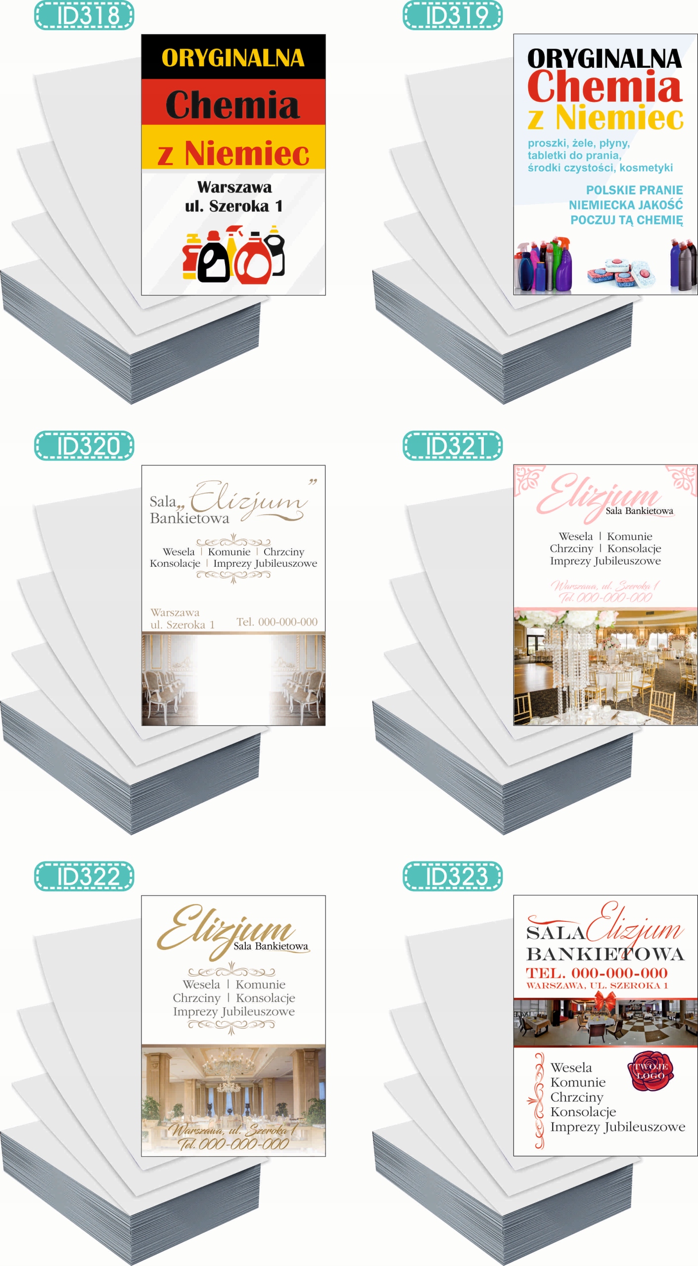 Ulotki A6 reklamowe firmowe 100szt różne wzory CHEMIA Z NIEMIEC