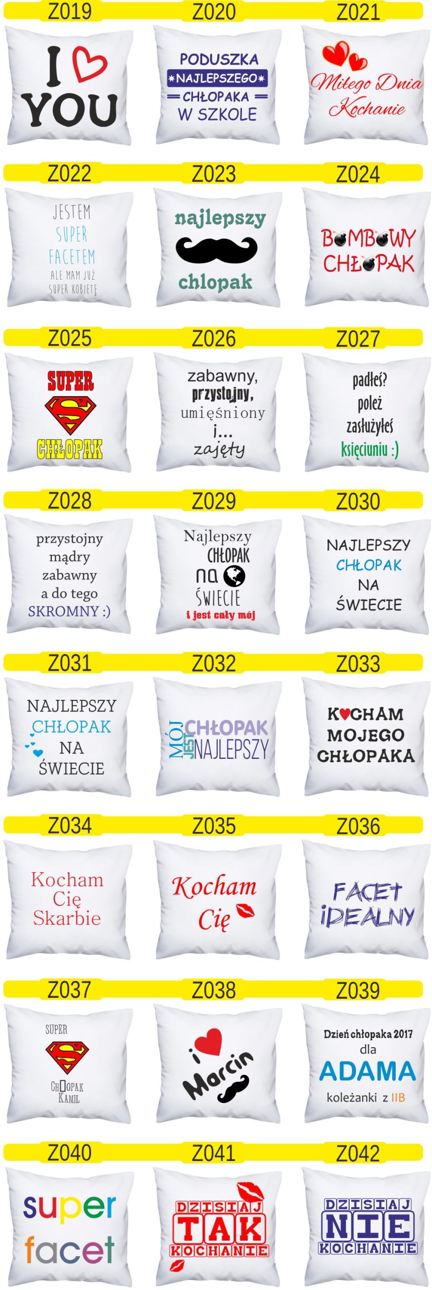 FOTO PODUSZKA nie pyta prezent dzien chłopaka