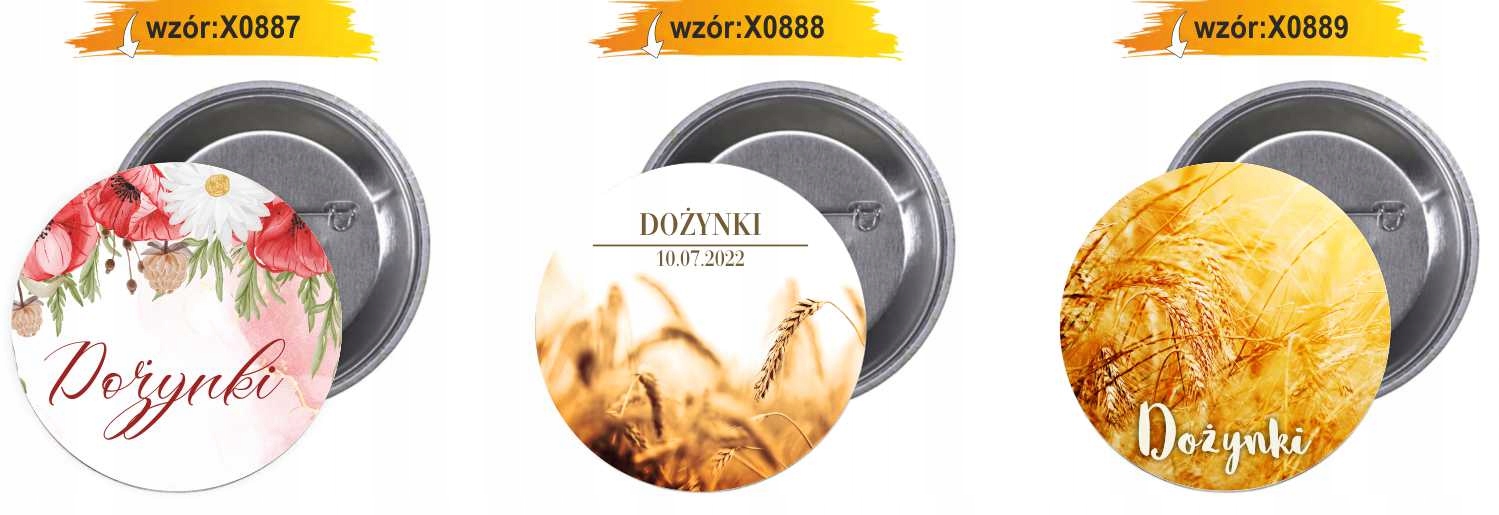 Przypinki buttony DOŻYNKI GMINNE z grafiką