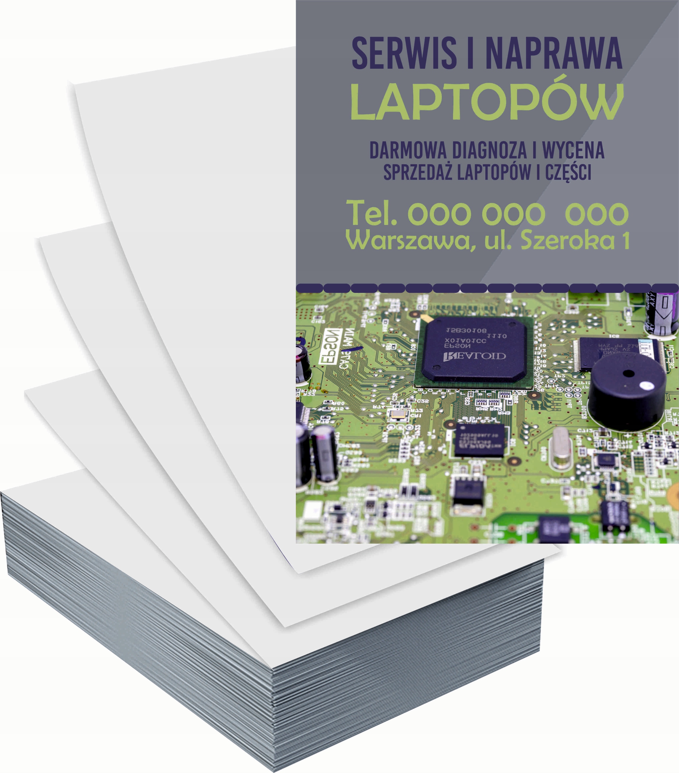 Ulotki A4 reklamowe firmowe 5000szt dużo wzorów do wyboru SERWIS LAPTOPÓW
