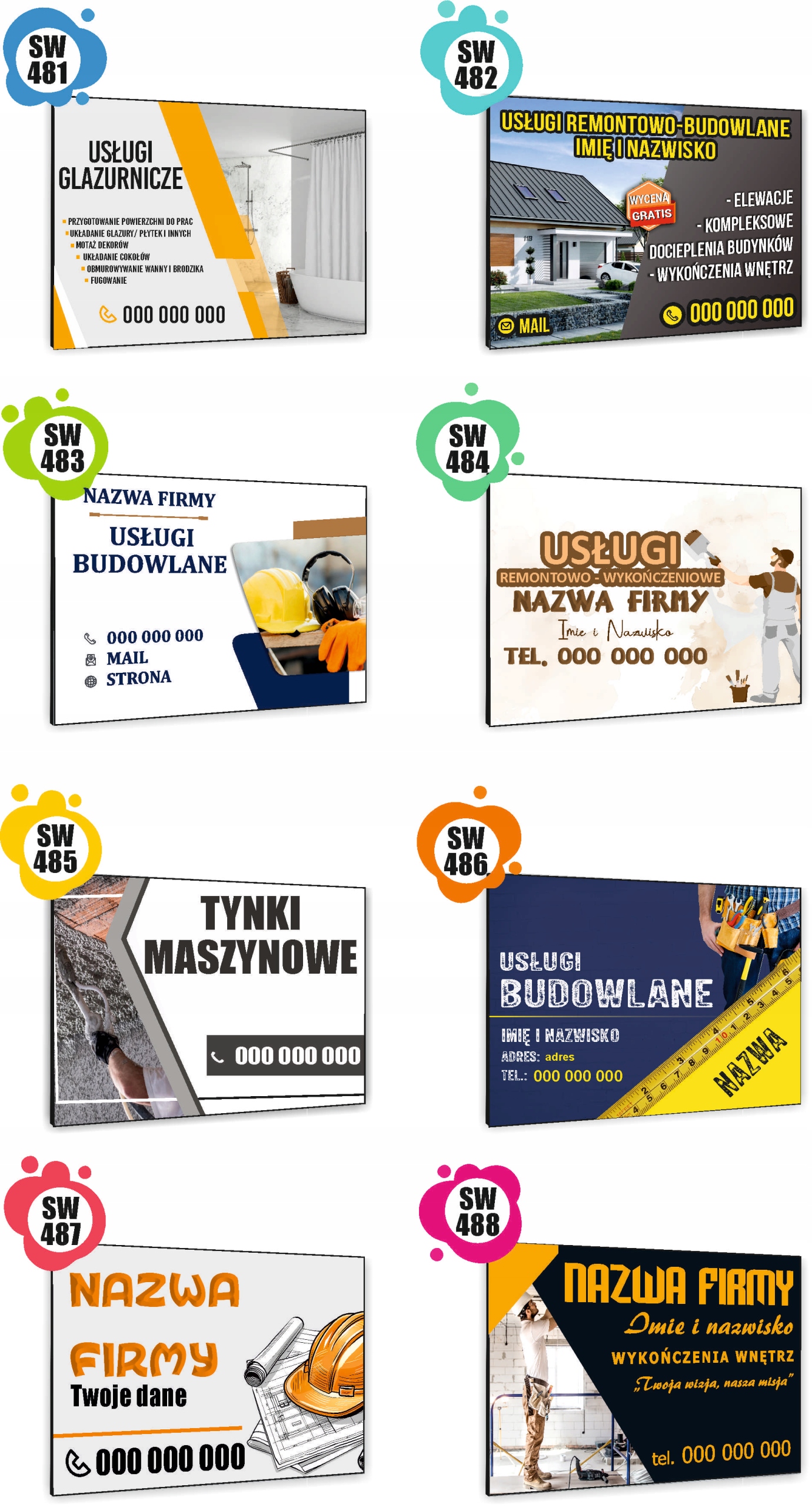 TABLICZKA REKLAMOWA szyld z dibondu nadruk 40x30 cm WYKOŃCZENIA WNĘTRZ