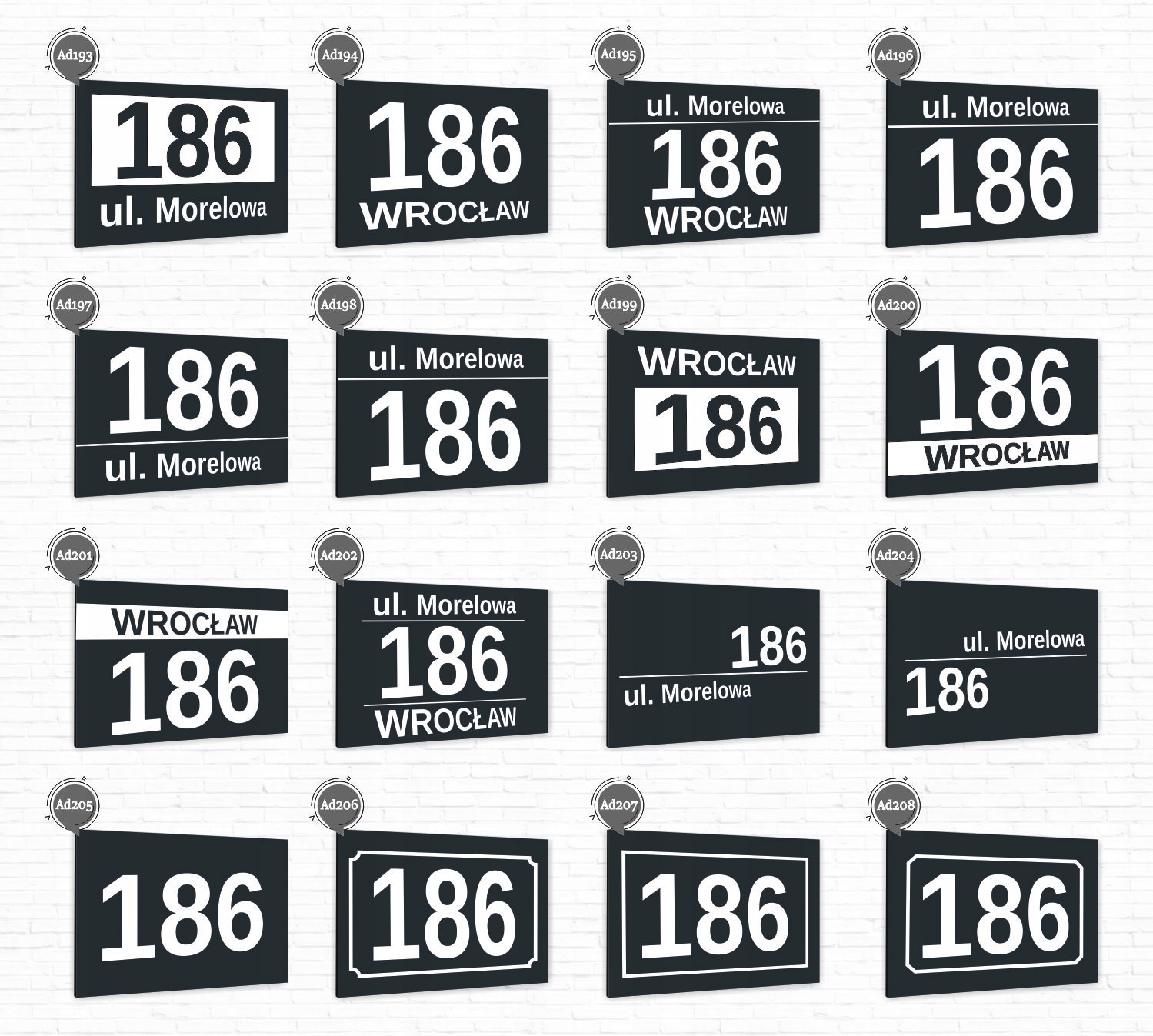 Tabliczka ADRESOWA NA DOM NUMER DOMU ZE STRZAŁKĄ