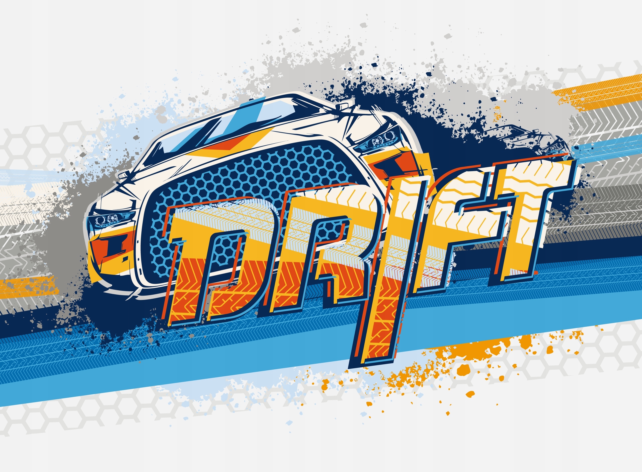 FOTOTAPETA dziecięca DRIFT SAMOCHODY WYŚCIGI