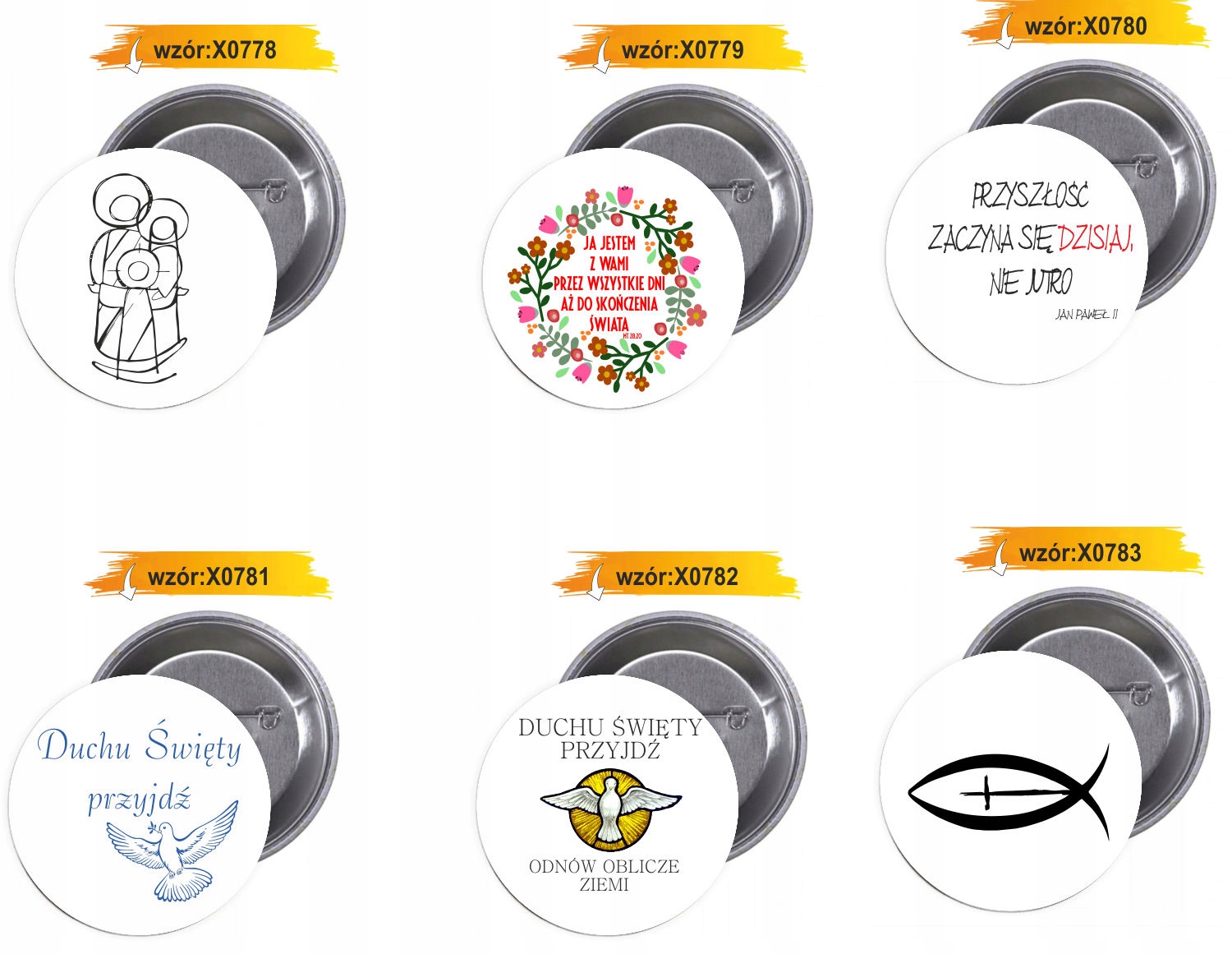 Przypinki buttony RELIGIJNE - BŁOGOSŁAWIENI