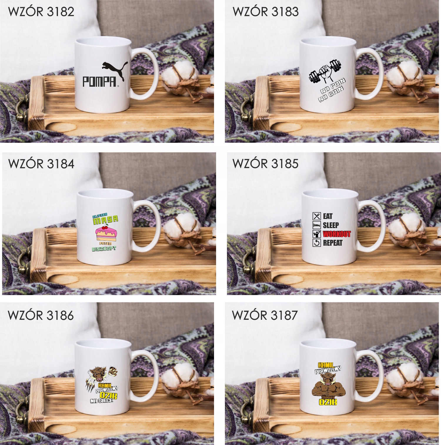 Kubek z nadrukiem napis PREZENT DOBRY DZIK