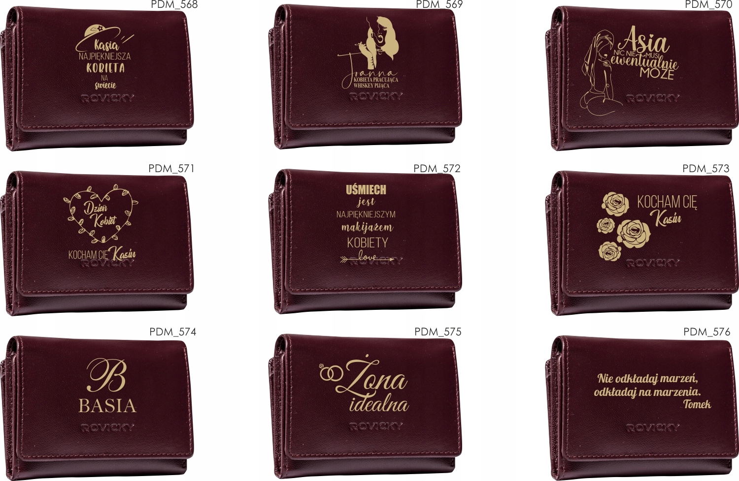 Damski portfel dla babci Portfele z grawerem TWÓJ TEKST personalizowany