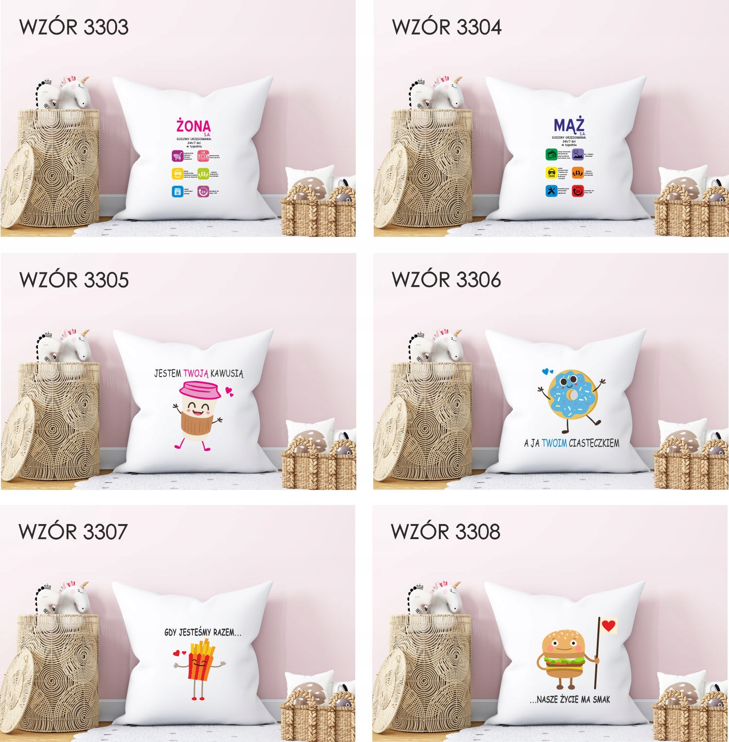 Poduszka z nadrukiem PREZENT na WALENTYNKI LOVE