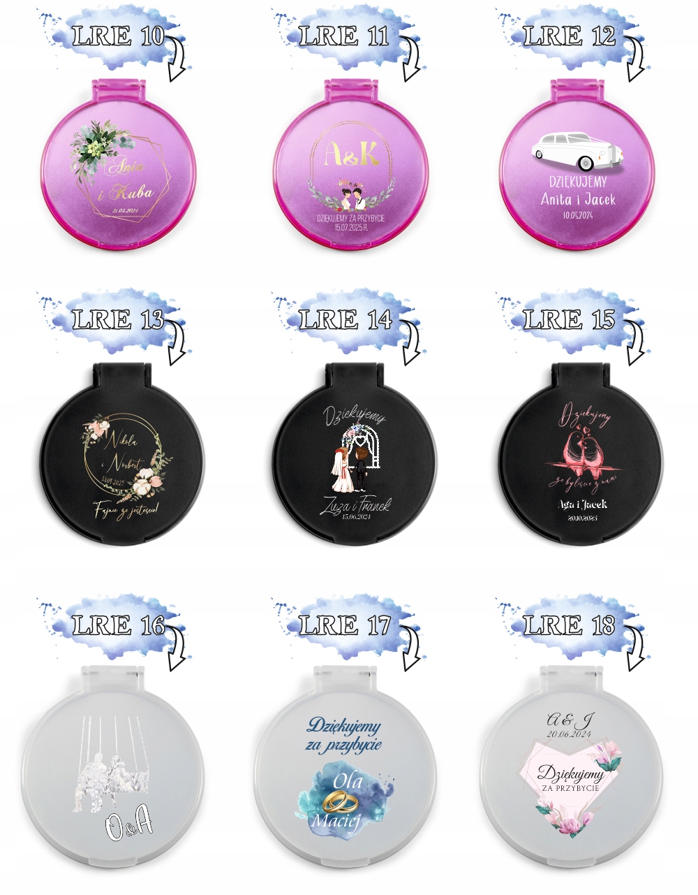 LUSTERKO personalizowane podziękowania dla gości na ŚLUB z nadrukiem UV