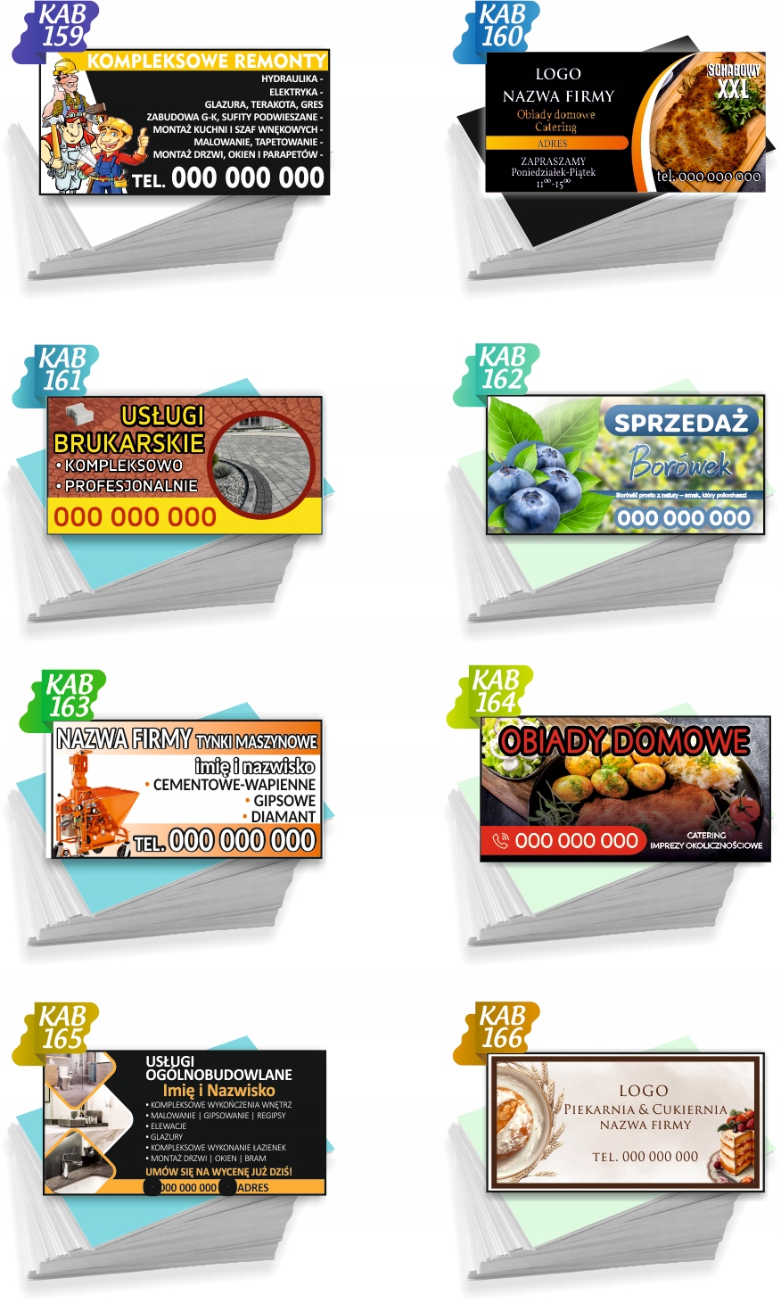 Wizytówki firmowe 100szt DUŻO WZORÓW MEBLE NA WYMIAR