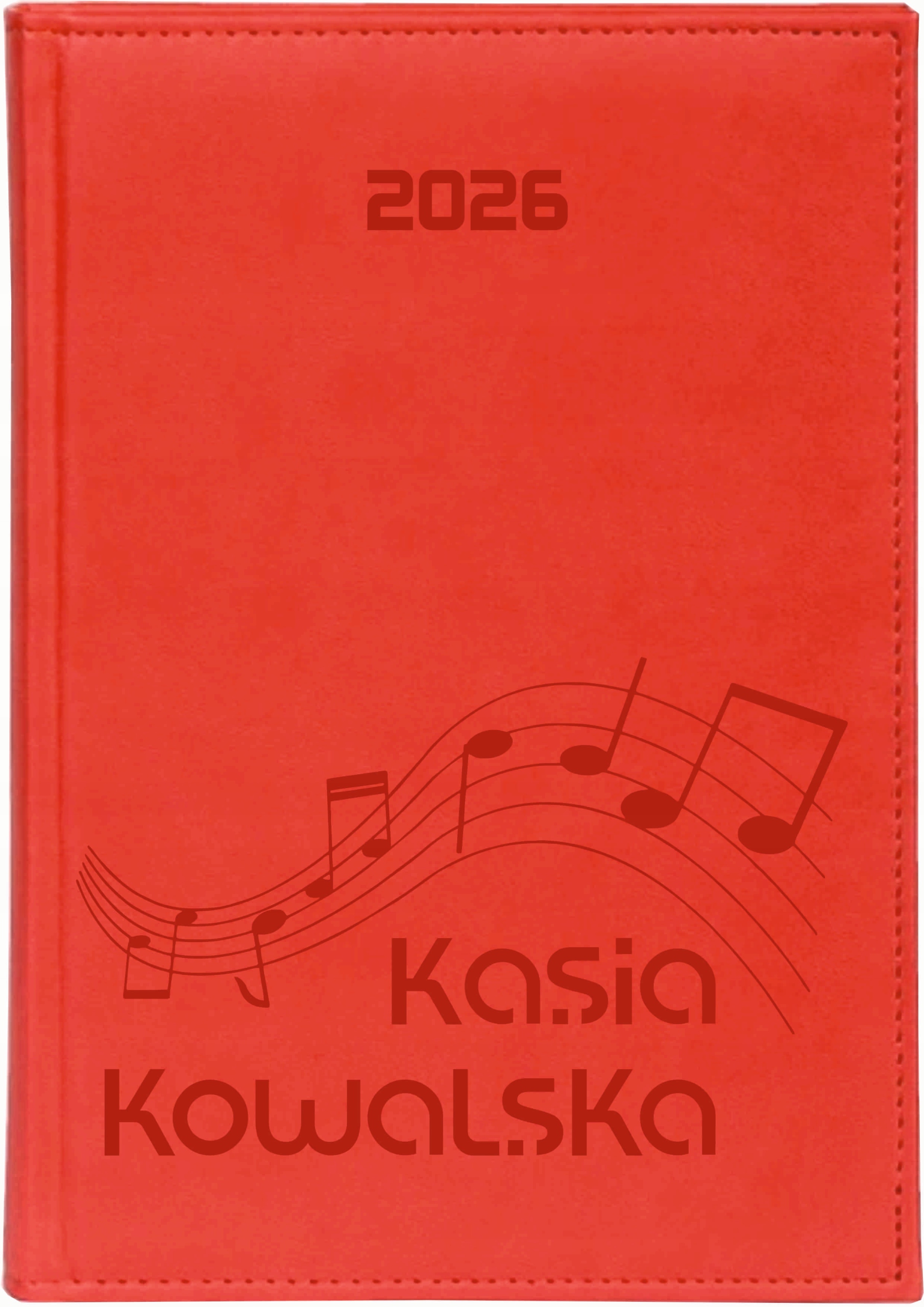 duży KALENDARZ A4 2026 twój napis IMIĘ Planer dzienny Z GRAWEREM