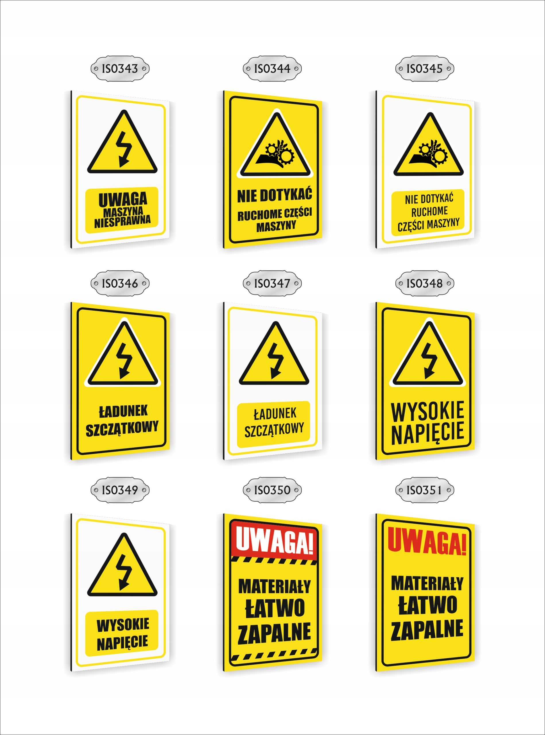 Tabliczka znak informacyjny dibond 20X15 UWAGA MATERIAŁY ŁATWO ZAPALNE