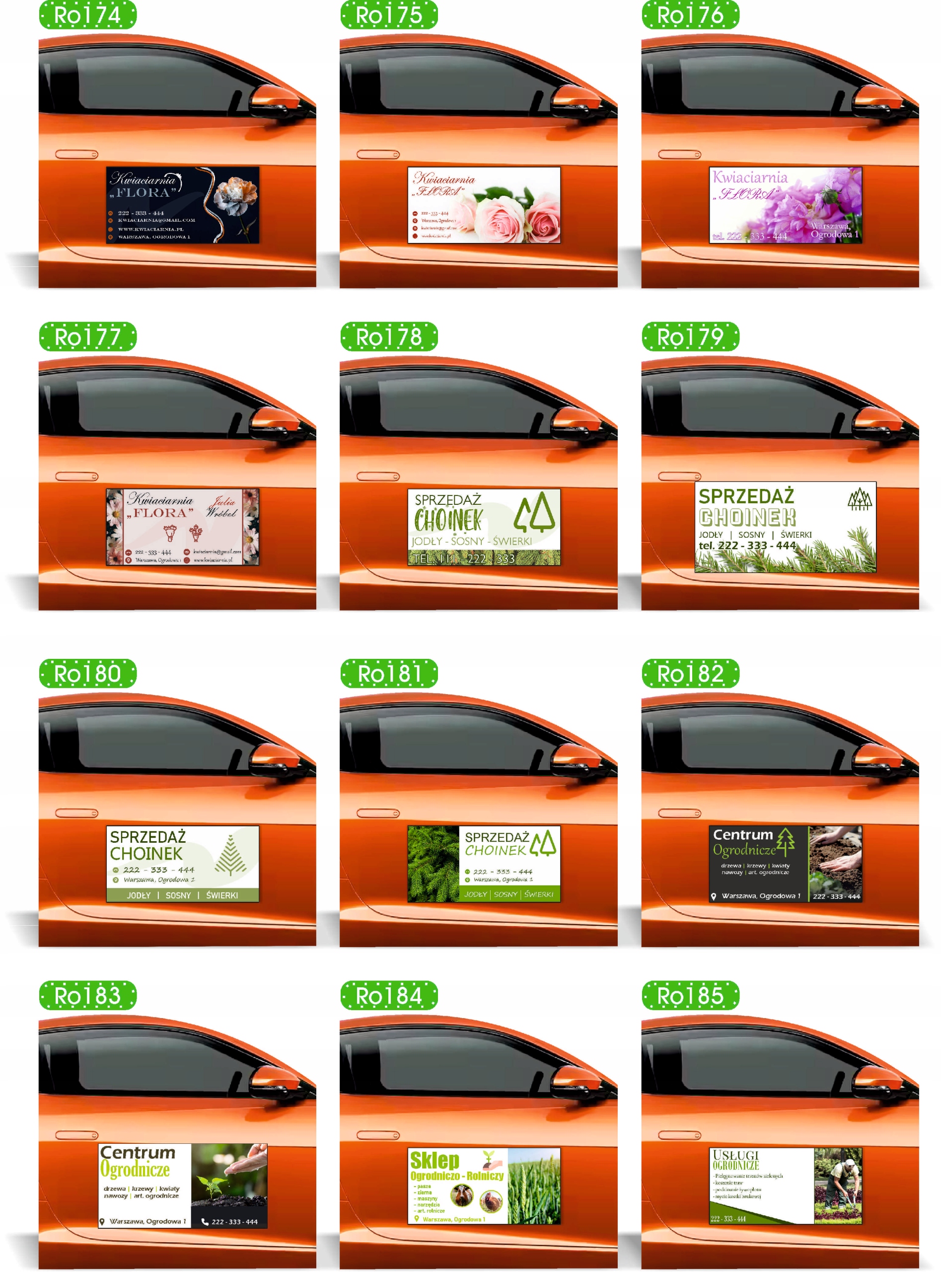 Magnes na samochód reklama magnetyczna 60x30 USŁUGI remontowe różne wzory