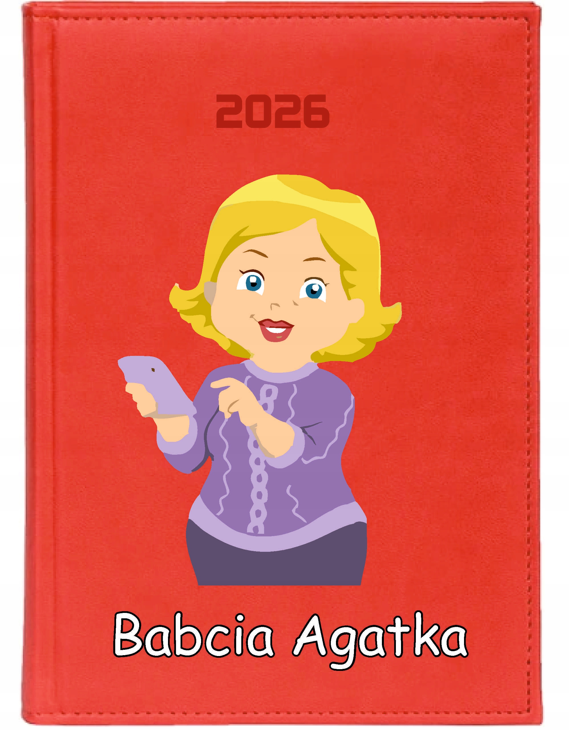 KALENDARZ A6 2026 TYGODNNIOWY KSIĄŻKOWY PERSONALIZOWANYNA DZIEŃ BABCI