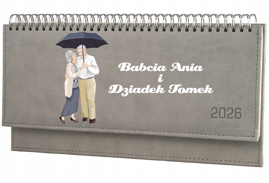 Terminarz dziadek i babcia 2026 tygodniowy kalendarz leżący biurkowy