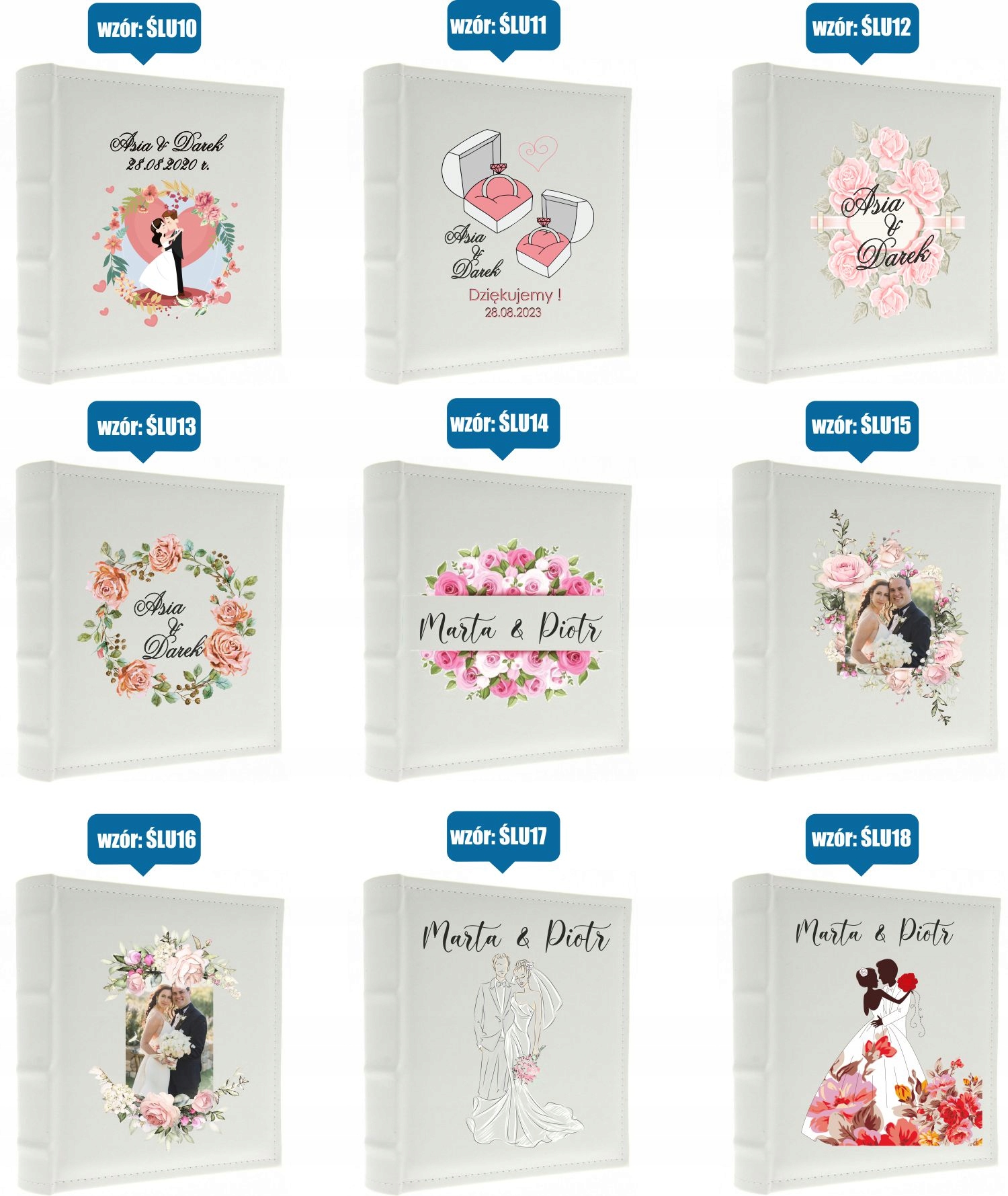 DUŻY Album ślubny na zdjęcia z NADRUKIEM 500 zdjęć