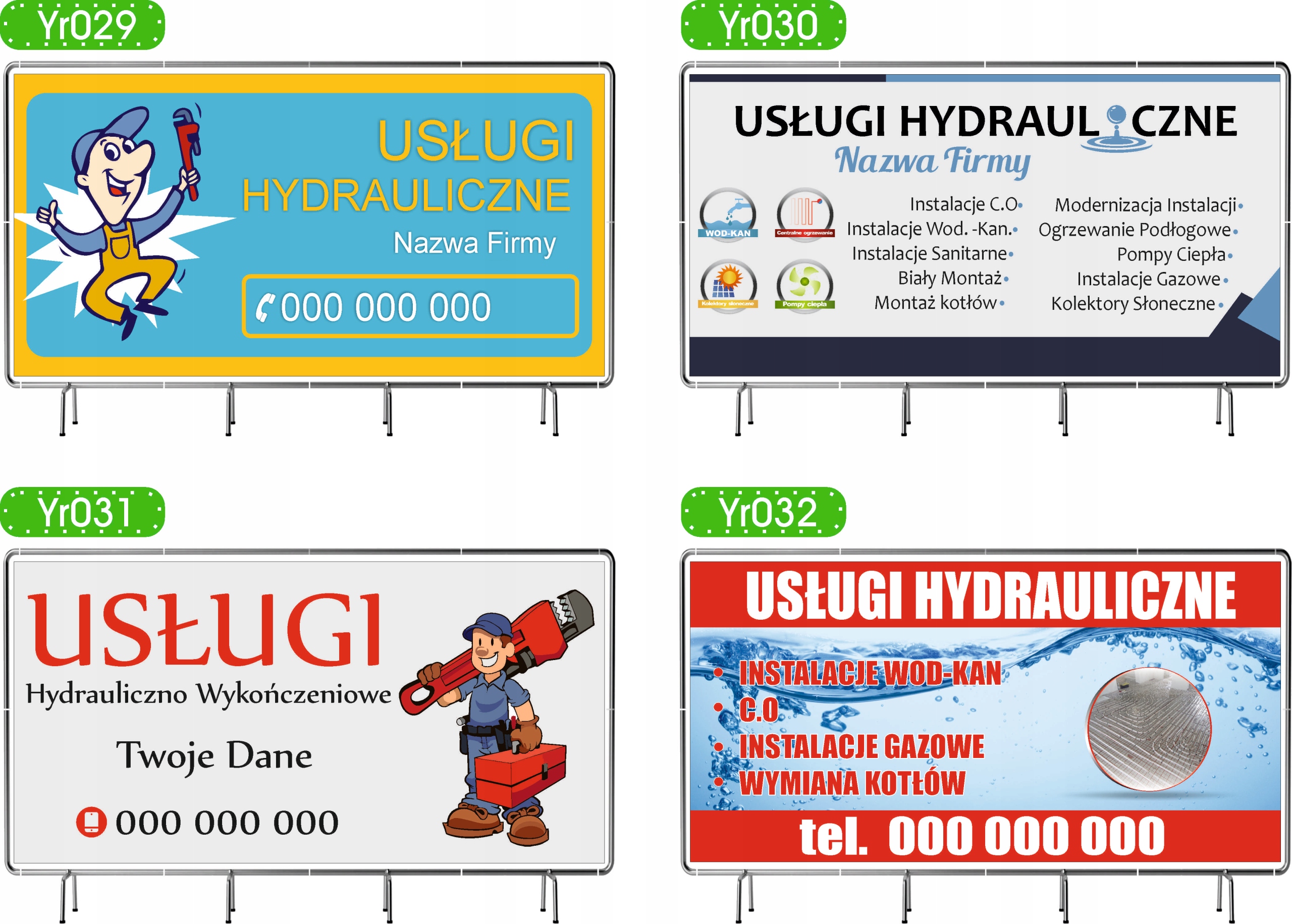 BANER REKLAMOWY 130x80cm dużo wzorów ŁAZIENKI PŁYTKI ZABUDOWY GŁADZIE