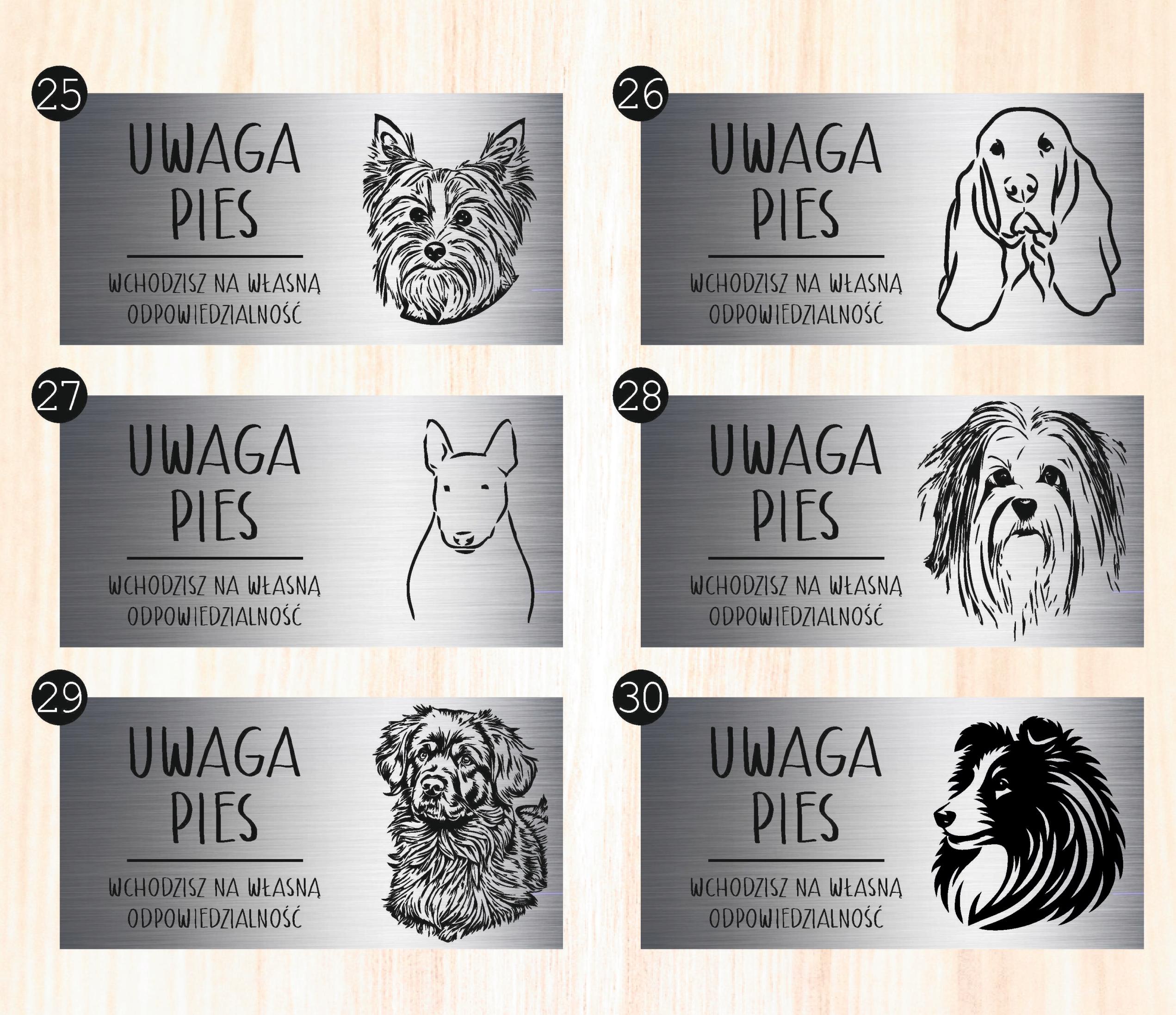 Tabliczka 20x10 cm UWAGA PIES Bulmastif LAMINAT Z GRAWEREM