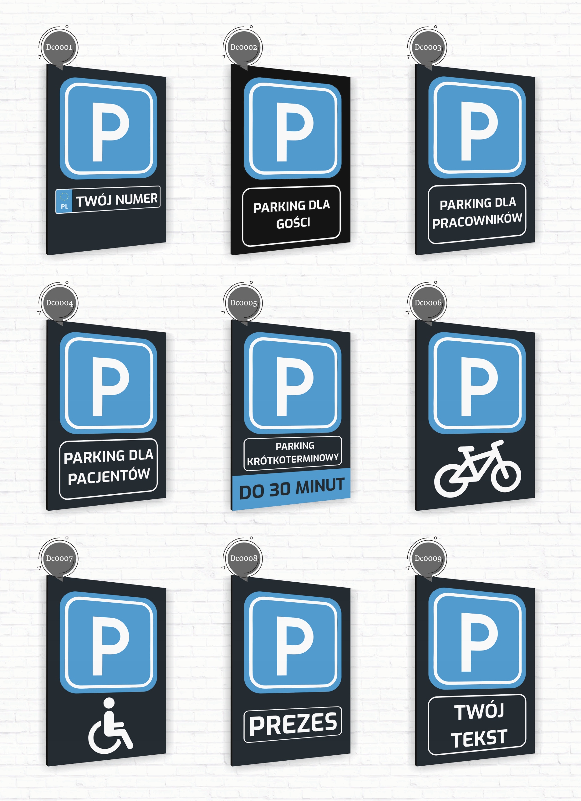 Tabliczka znak informacyjny 20x15 Antracyt PARKING KRÓTKOTERMINOWY Dibond