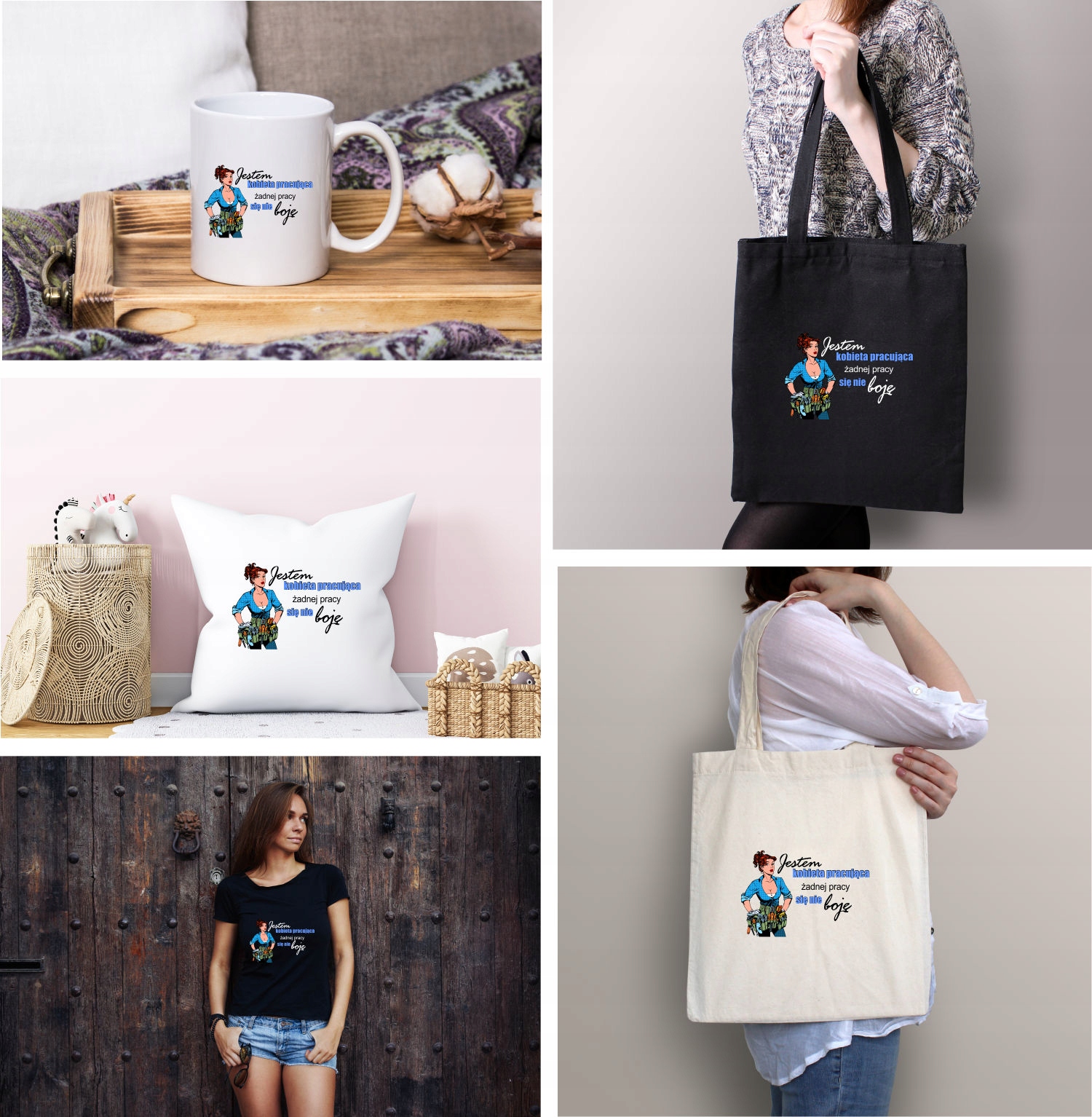 Eko Torba z nadrukiem JESTEM KOBIETA PRACUJĄCA