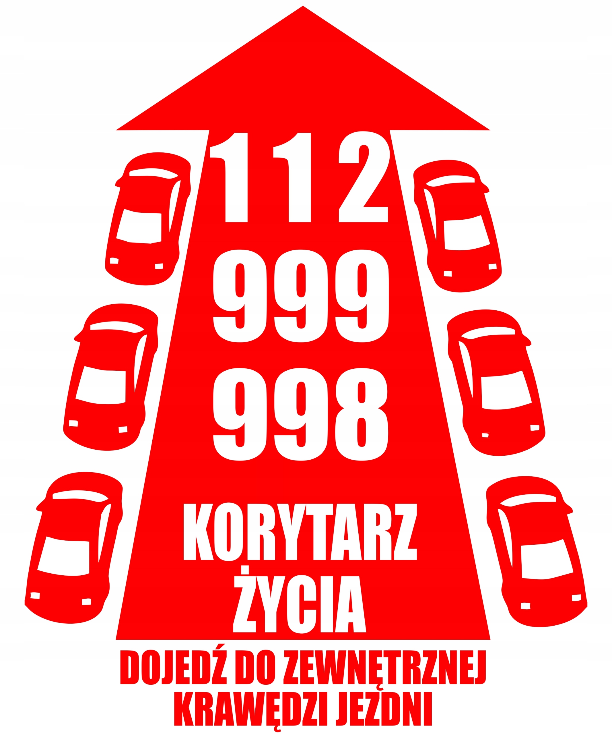 Naklejka samoprzylepne korytarz życia ratunkowy straż pożarna 95x115