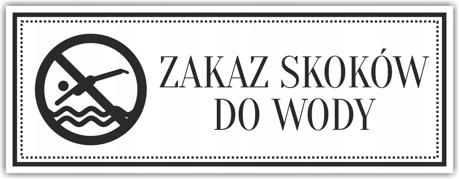 Tabliczka Grawer na Drzwi ZAKAZ SKOKÓW DO WODY
