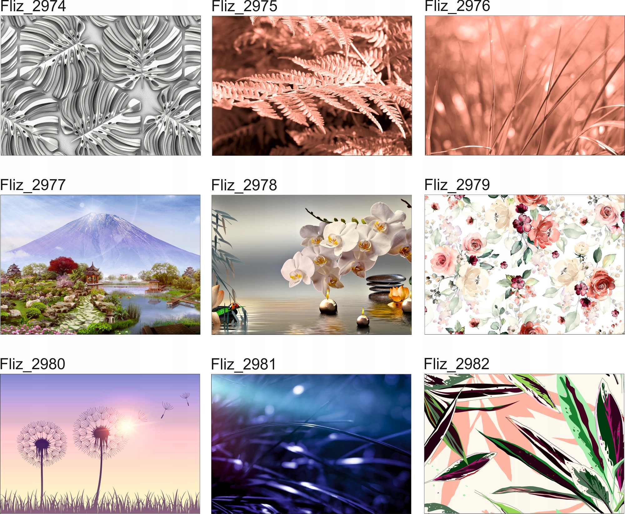 FOTOTAPETA mur ściana w liściach rośliny natura