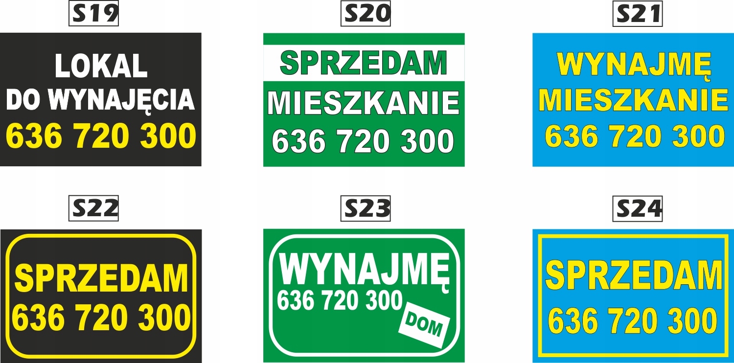 Tablica Szyld SPRZEDAM DOM DO WYNAJĘCIA 60x40cm