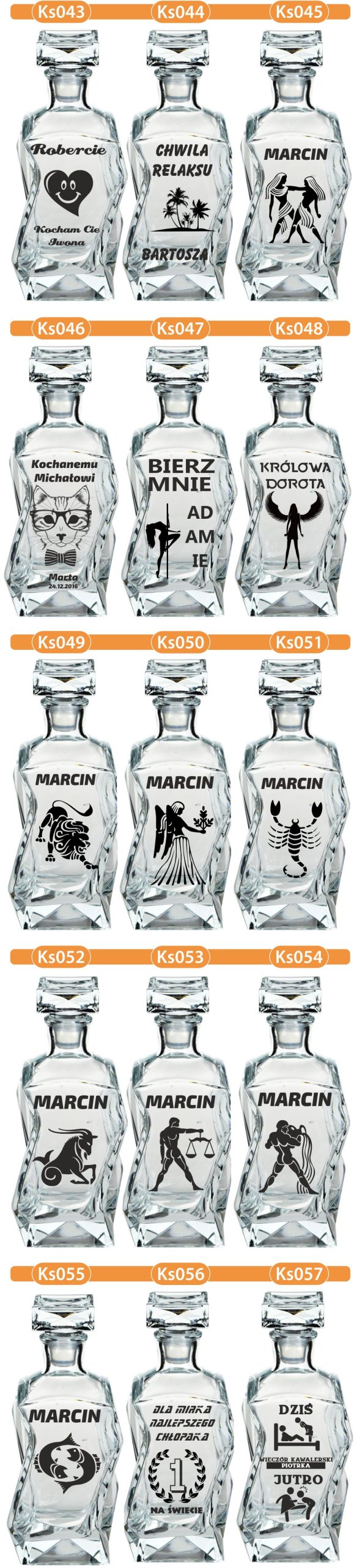 KARAFKA z grawerem + 6 szklanek PREZENT URODZINY