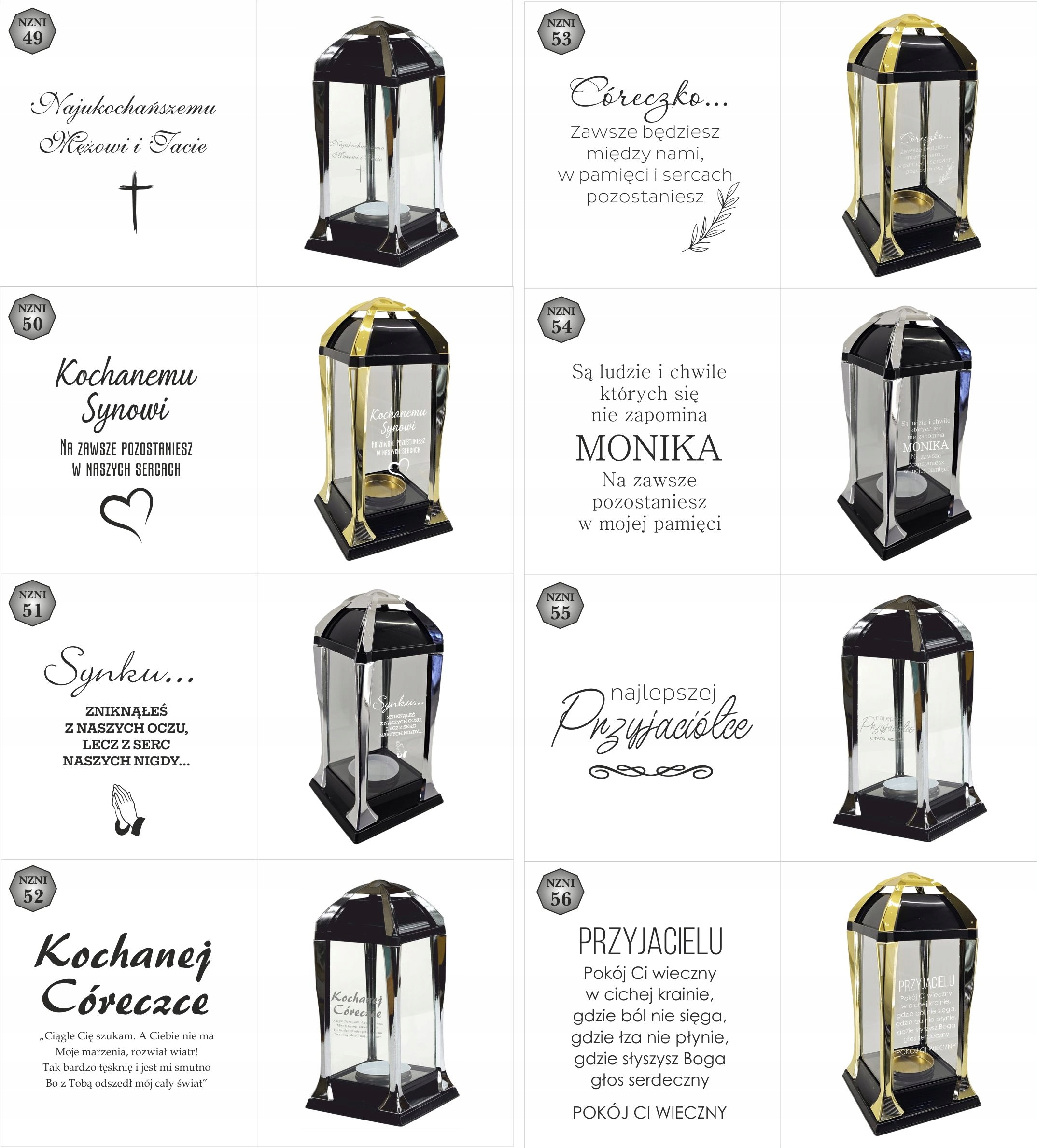 Znicz personalizowany świąteczny elegancka latarenka z grawerem