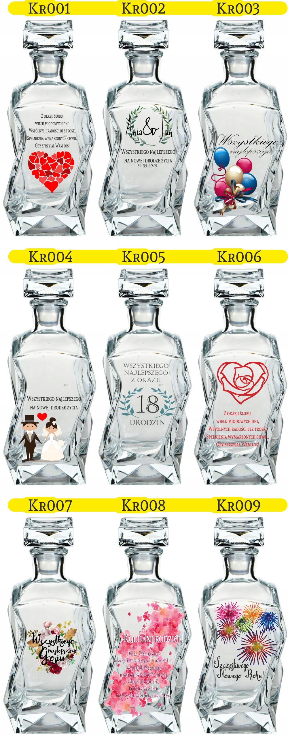 KARAFKA PREZENT na rocznica ślubu 10,20,30,40,50