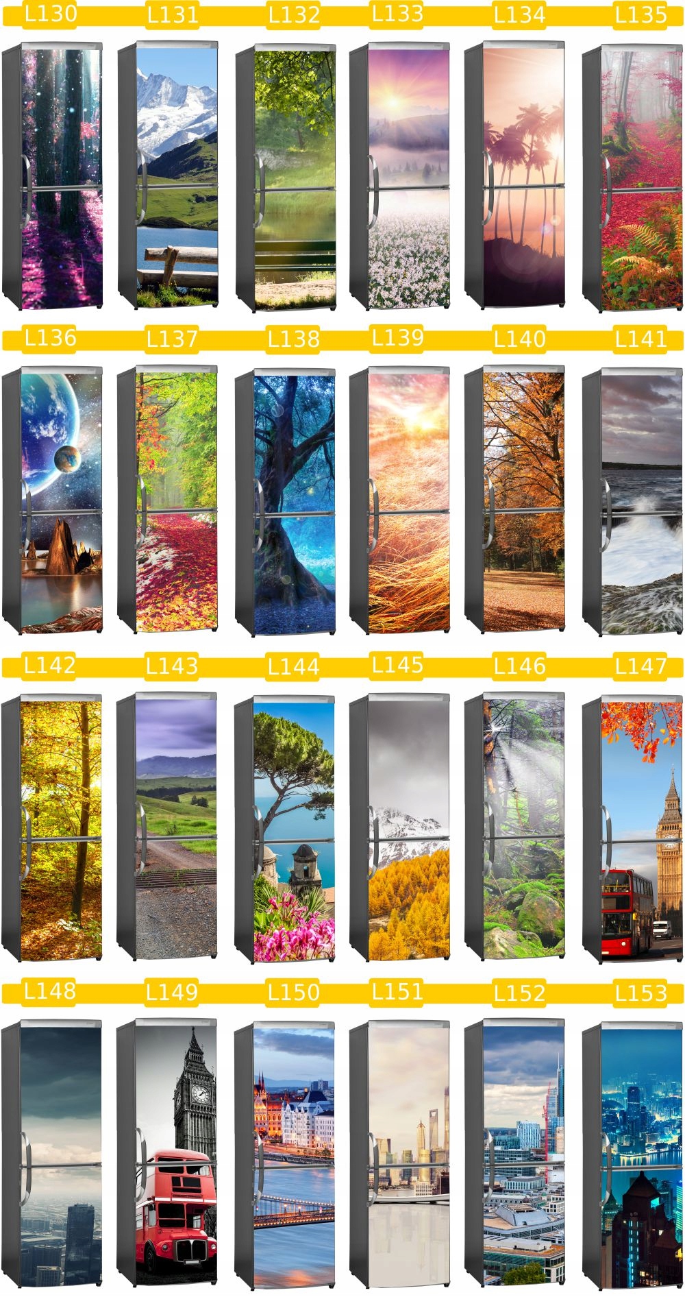 NAKLEJKA foto okleina NA LODÓWKĘ widoki krajobrazy